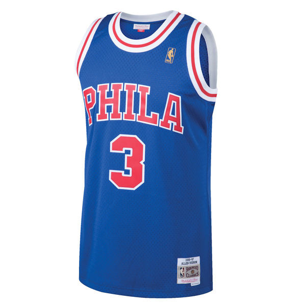 Men's Philadelphia 76ers Allen Iverson Mitchell & Ness Royal 1996-97 Hardwood Classics Swingman Jersey
