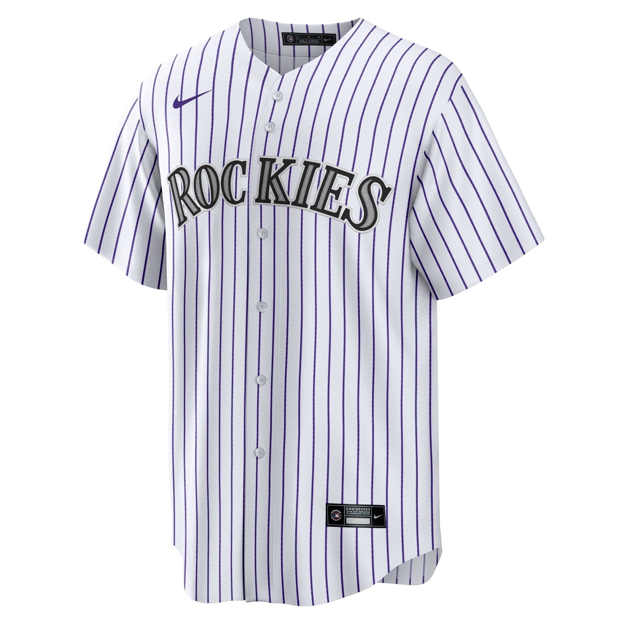 Men's Nike Kris Bryant White/Purple Colorado Rockies Replica Player Jersey
