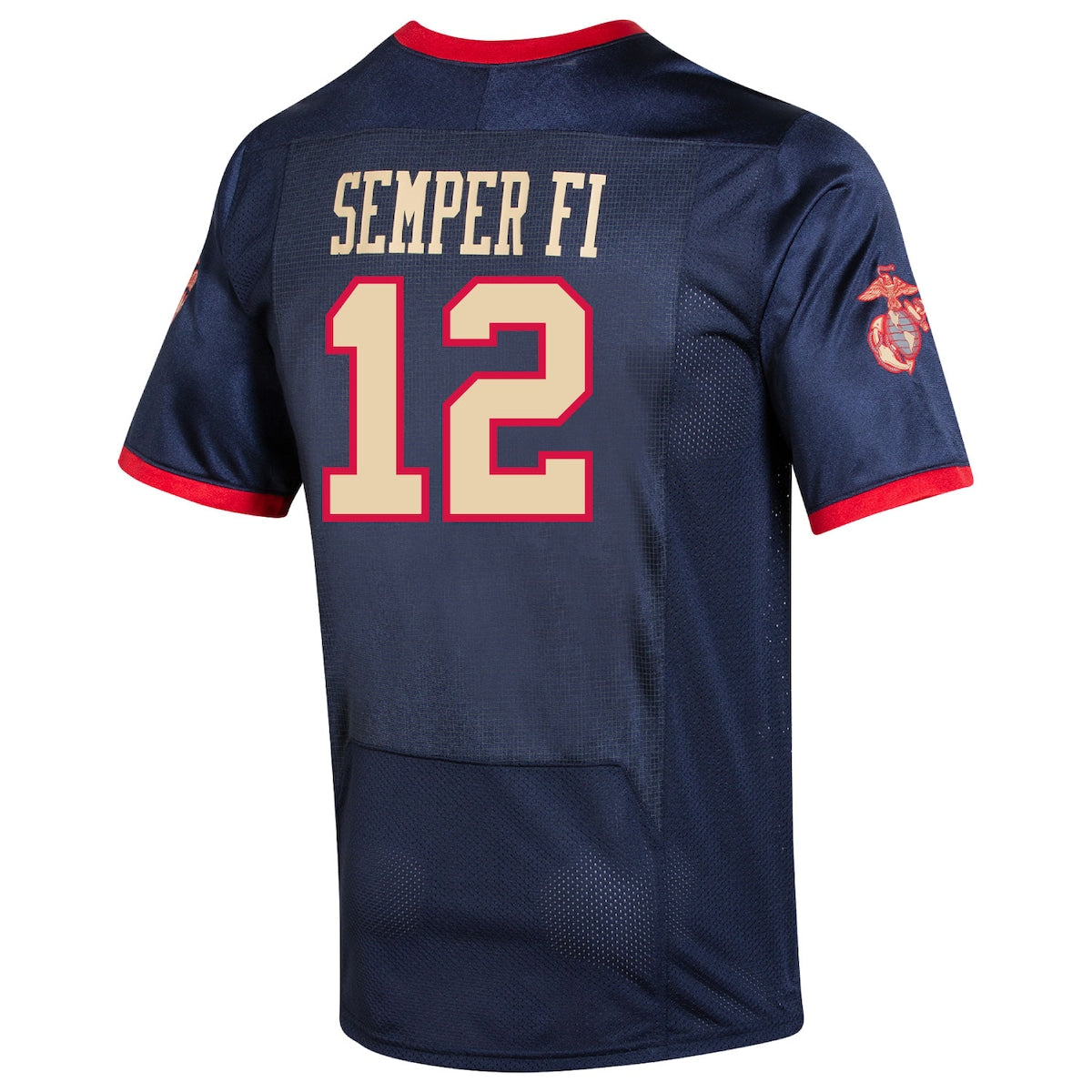 Boys' Grade School  Under Armour Navy #12 USMC Special Game Replica Jersey - Navy