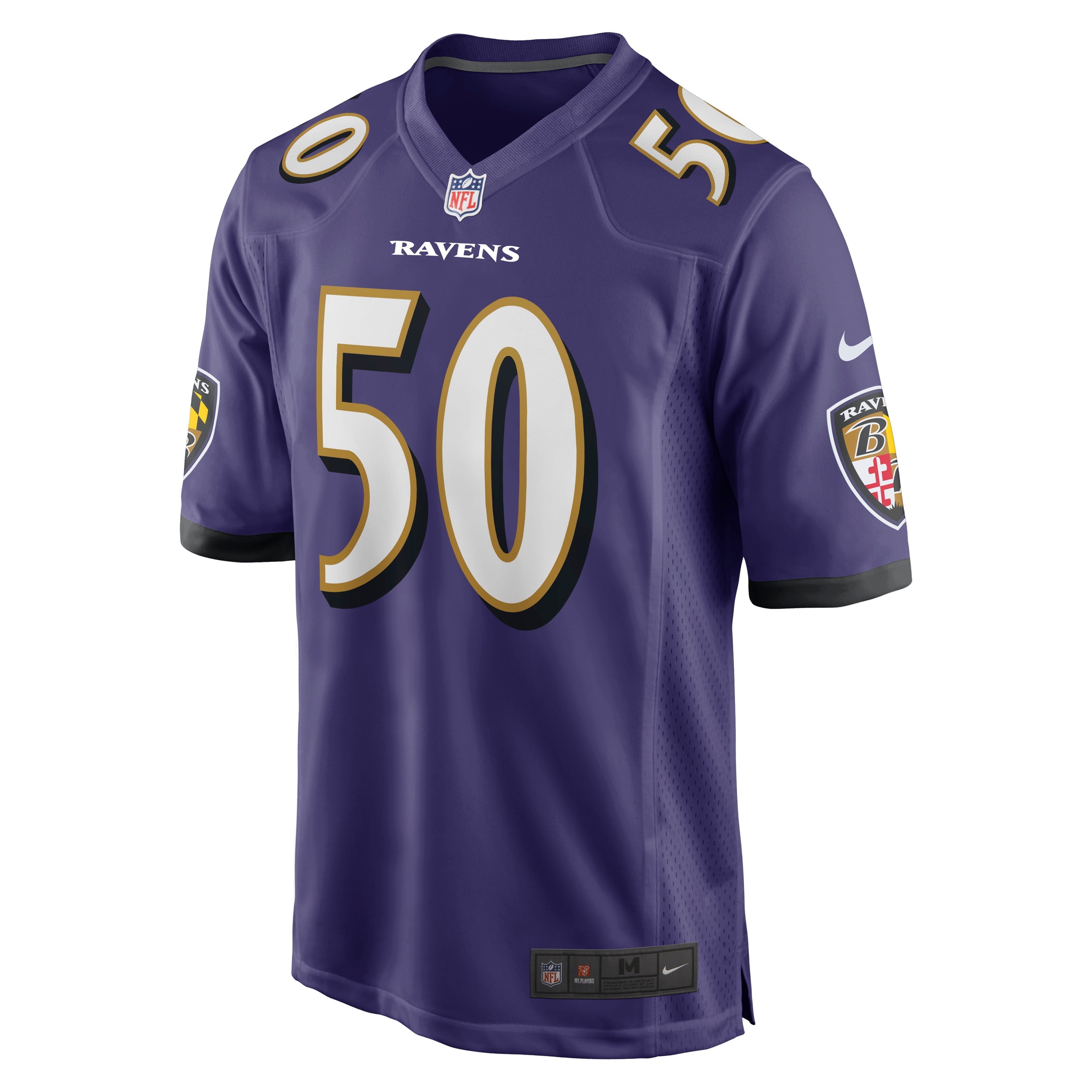 Men's Nike Justin Houston Purple Baltimore Ravens Game Jersey