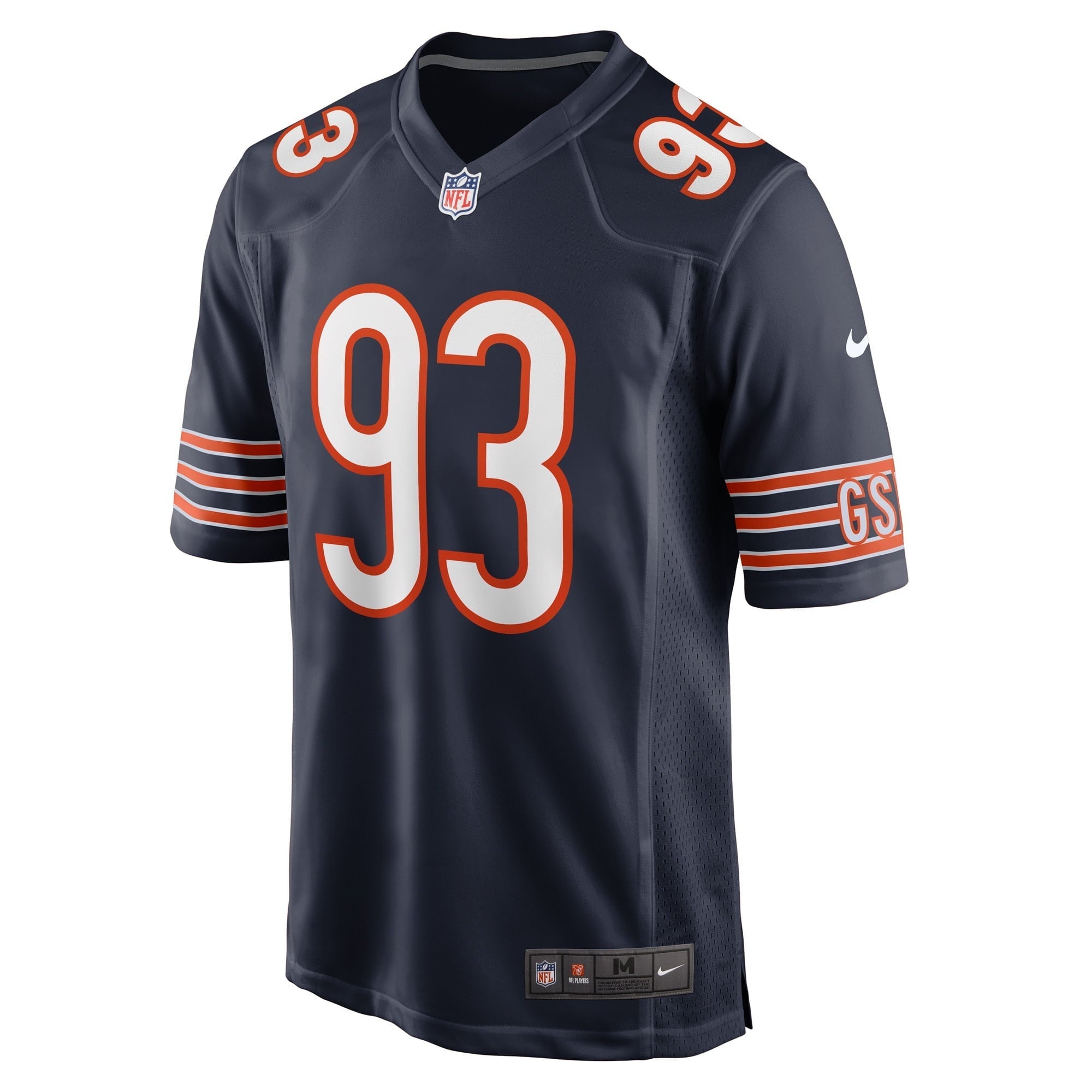 Men's Nike Justin Jones Navy Chicago Bears Game Player Jersey