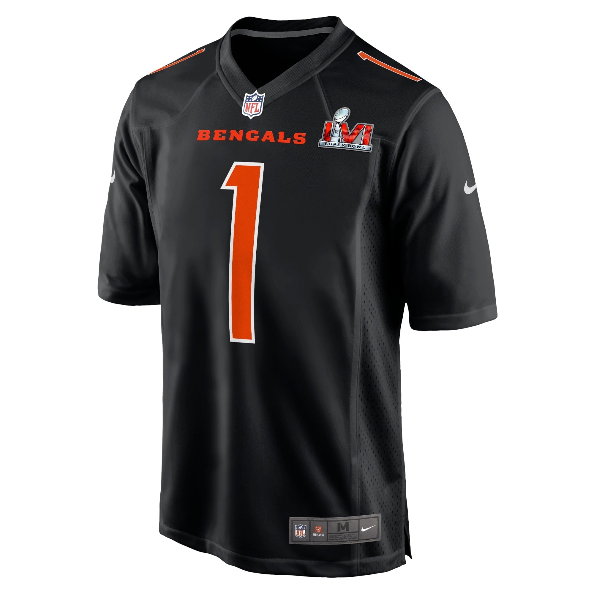 Men's Nike Ja'Marr Chase Black Cincinnati Bengals Super Bowl LVI Bound Game Fashion Jersey
