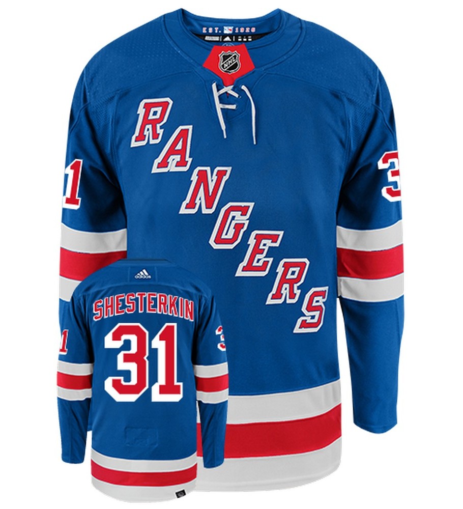 Igor Shesterkin New York Rangers Adidas Primegreen Authentic NHL Hockey Jersey