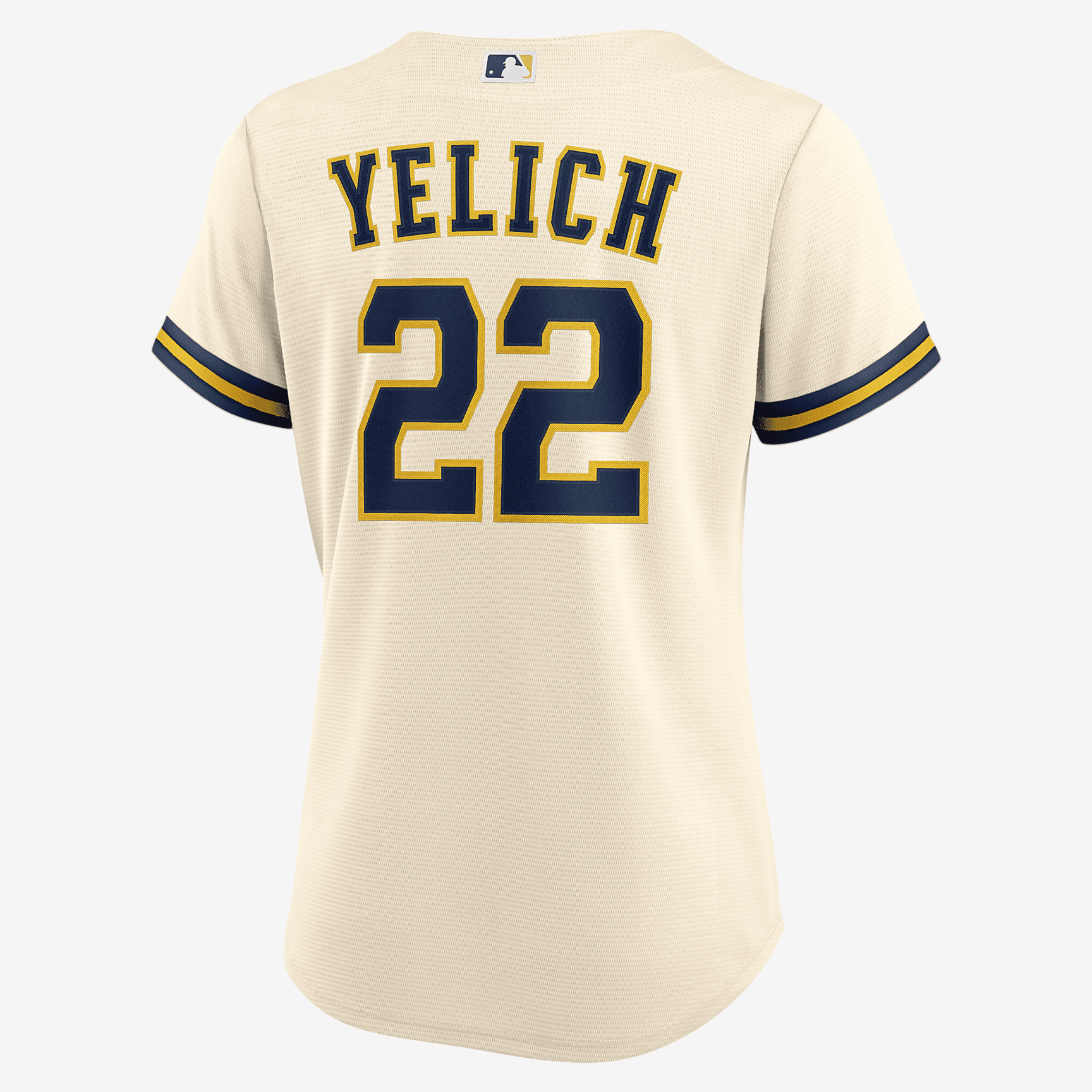MLB Milwaukee Brewers (Christian Yelich) Women's Replica Baseball Jersey - Light Bone