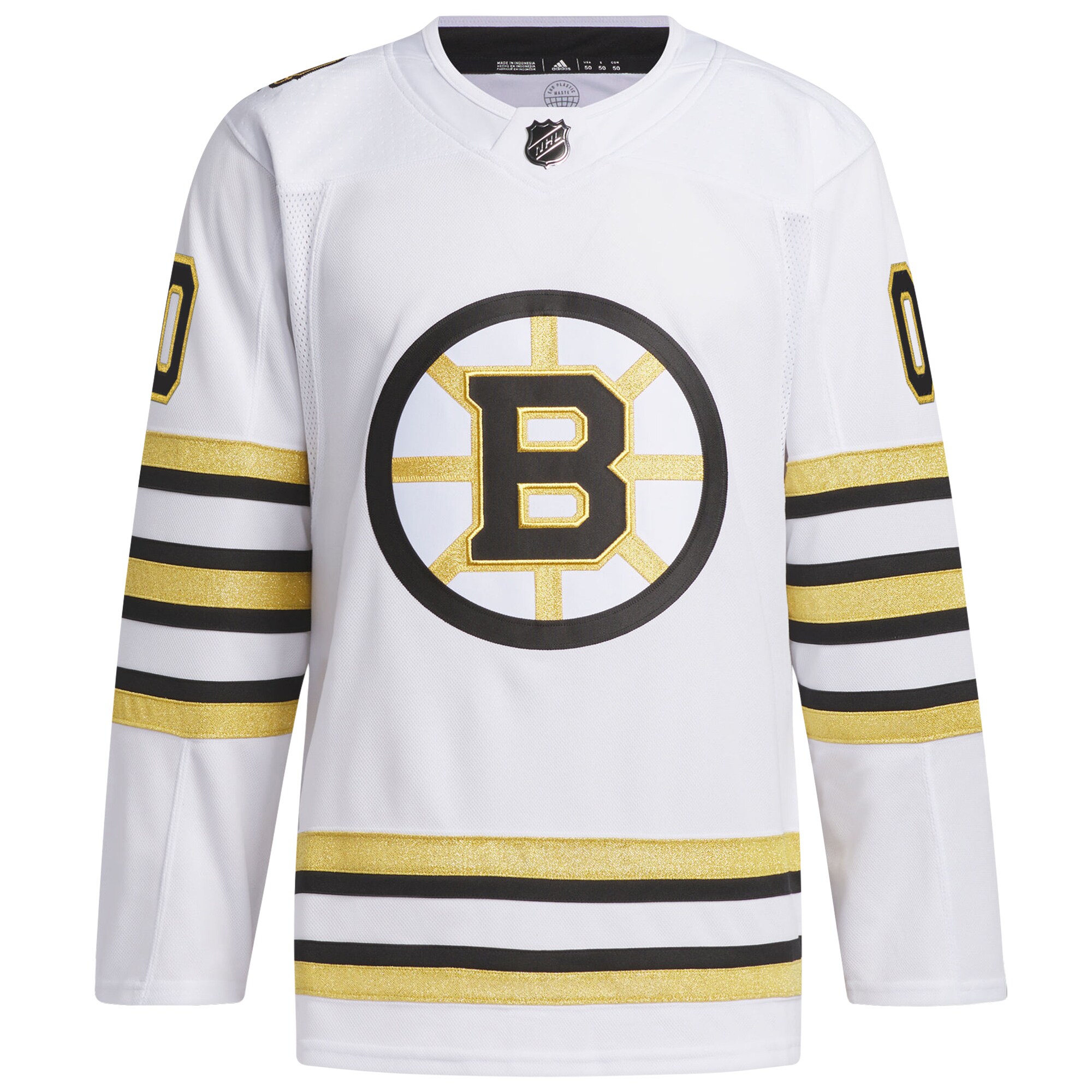 Boston Bruins adidas 100th Anniversary Primegreen Authentic Custom Jersey - White