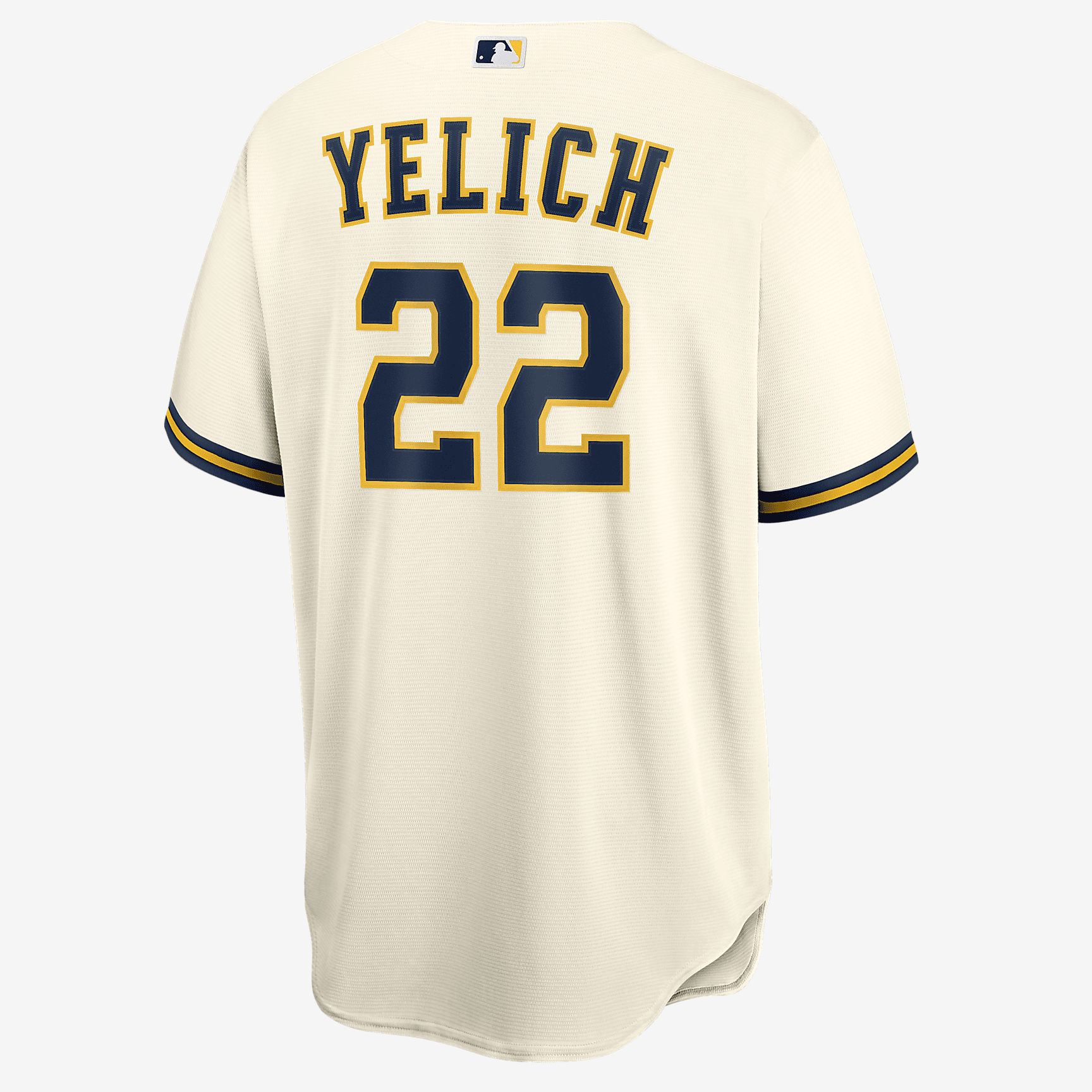 MLB Milwaukee Brewers (Christian Yelich) Men's Replica Baseball Jersey - Cream