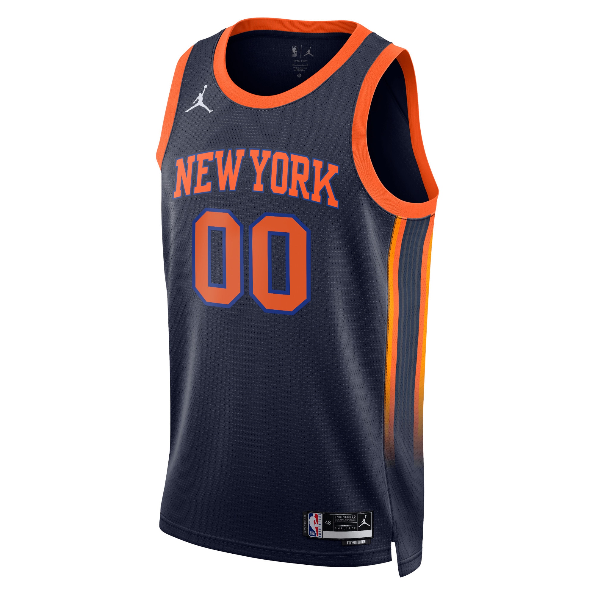 New York Knicks Jordans Brand Unisex 2022/23 Swingman Custom Jersey - Statement Edition - Navy