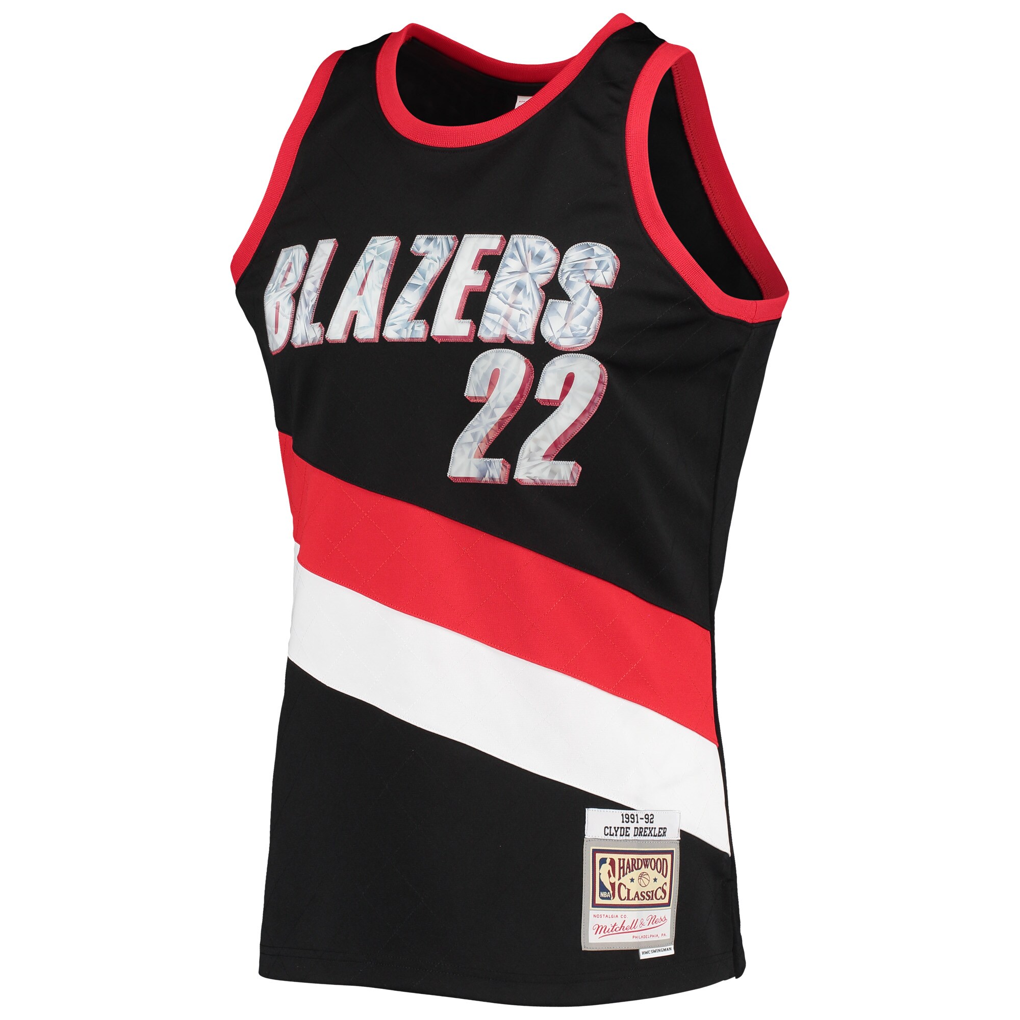 Clyde Drexler Portland Trail Blazers Mitchell & Ness 1996-97 Hardwood Classics NBA 75th Anniversary Diamond Swingman Jersey - Black