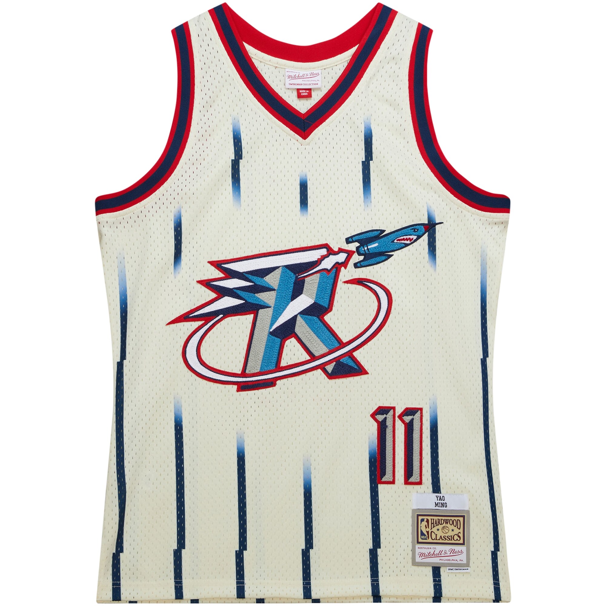 Yao Ming Houston Rockets Mitchell & Ness Chainstitch Swingman Jersey - Cream