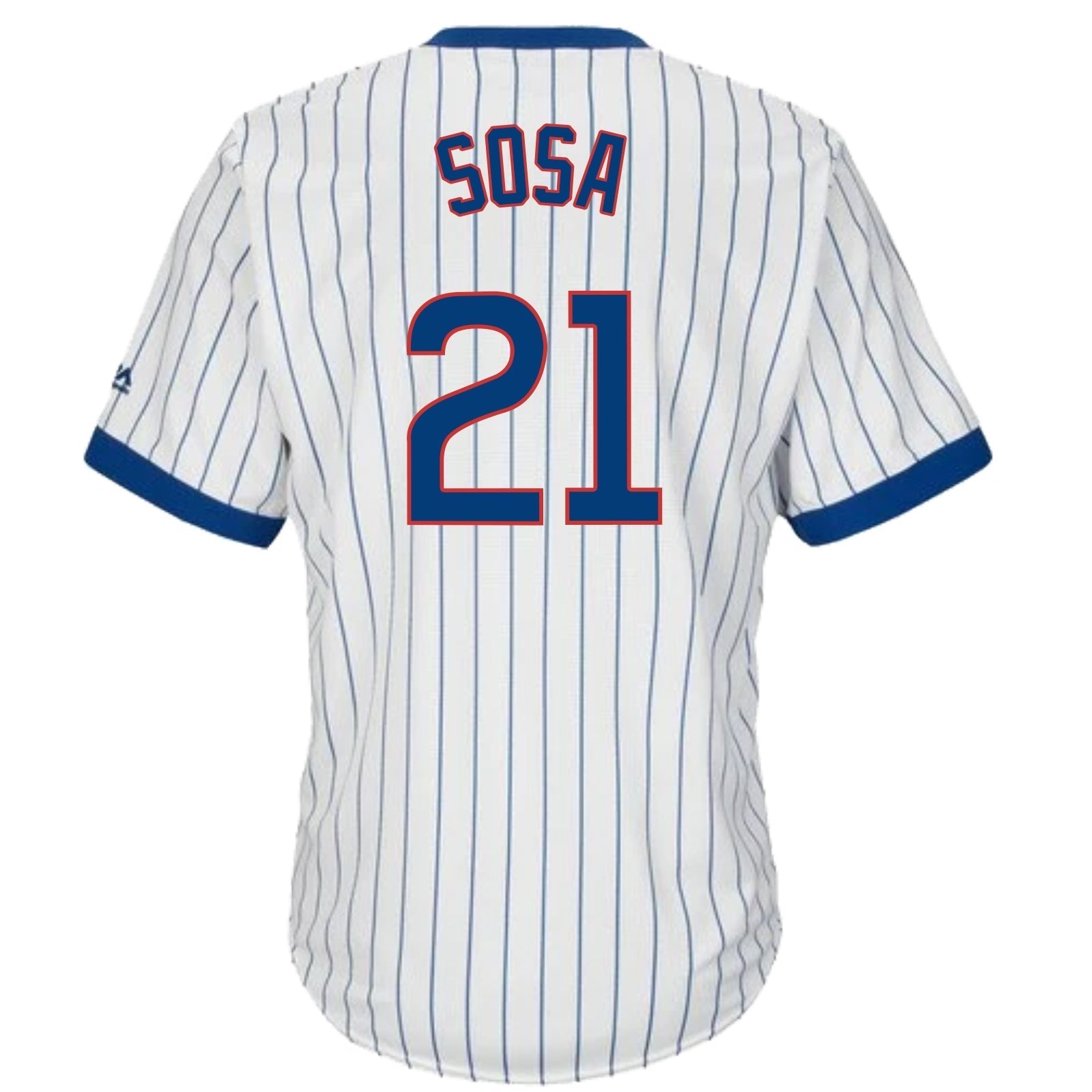 Sammy Sosa Chicago Cubs Cooperstown White Pinstripe V-Neck Home Men's Jersey