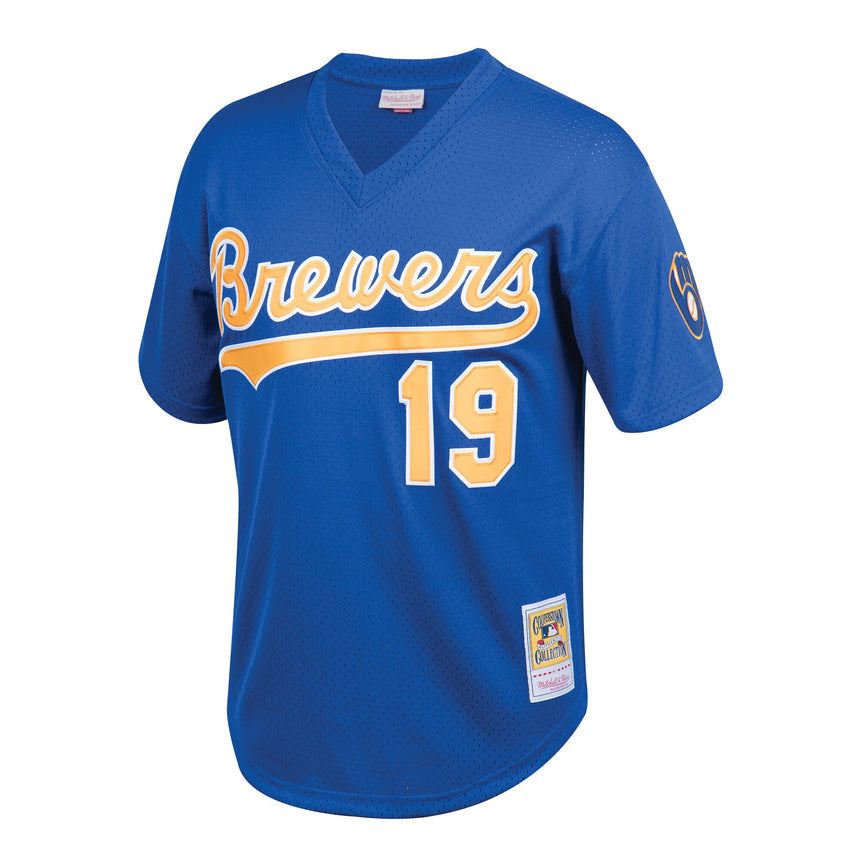 Youth Milwaukee Brewers Robin Yount Mitchell & Ness Royal Cooperstown Collection Mesh Batting Practice Jersey