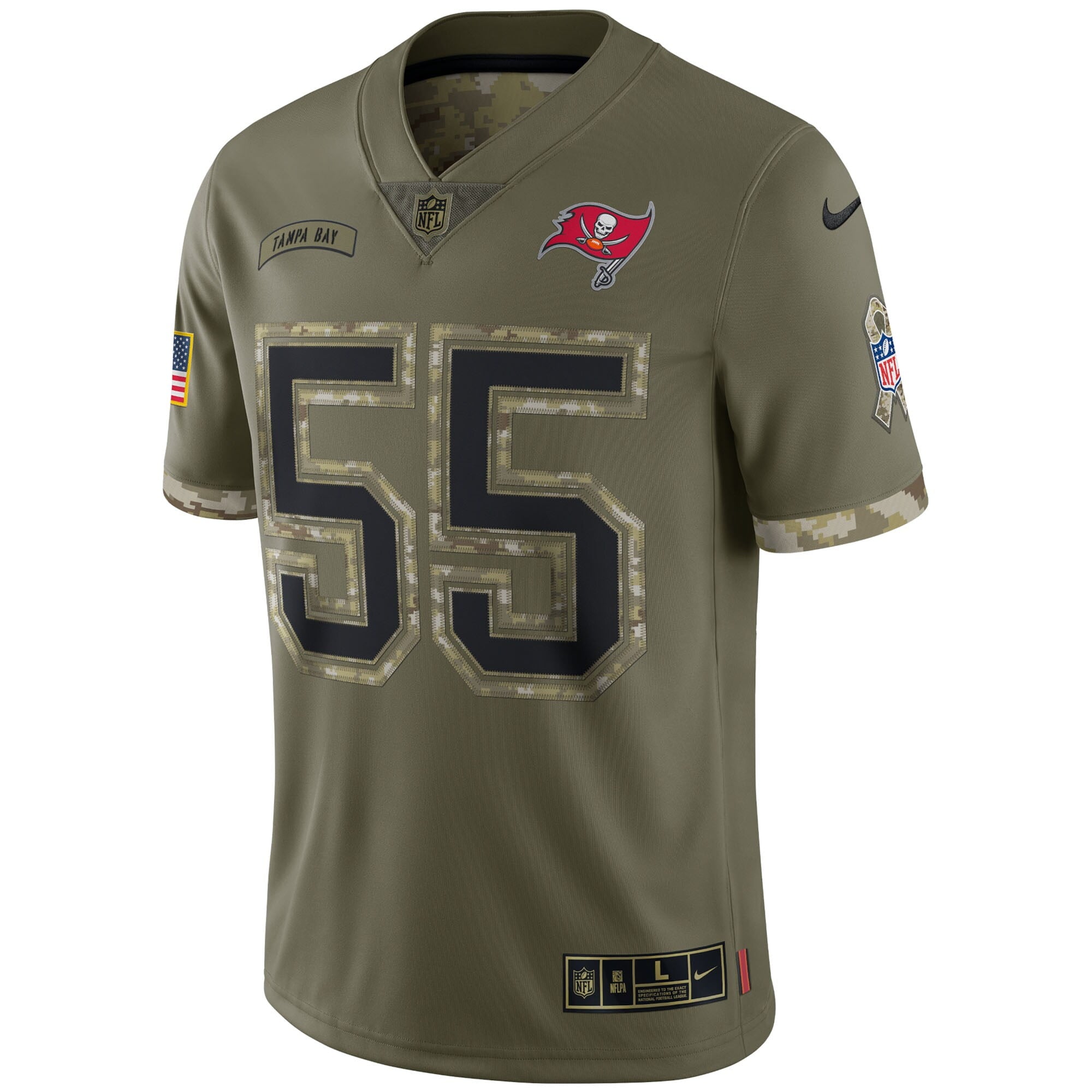 Men's Nike Derrick Brooks Olive Tampa Bay Buccaneers 2022 Salute To Service Retired Player Limited Jersey