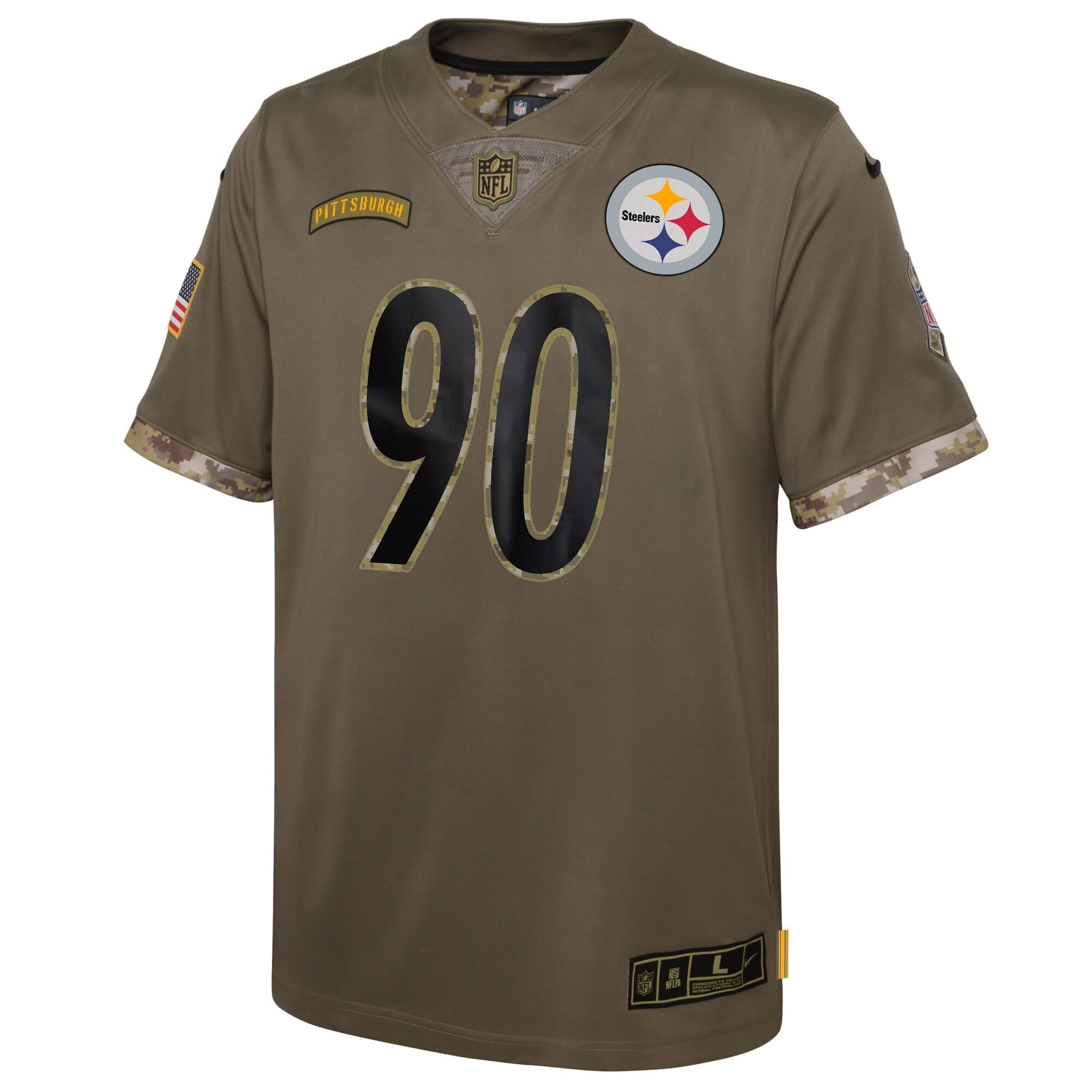 Youth Nike Olive Pittsburgh Steelers 2022 Salute To Service Player Limited Jersey