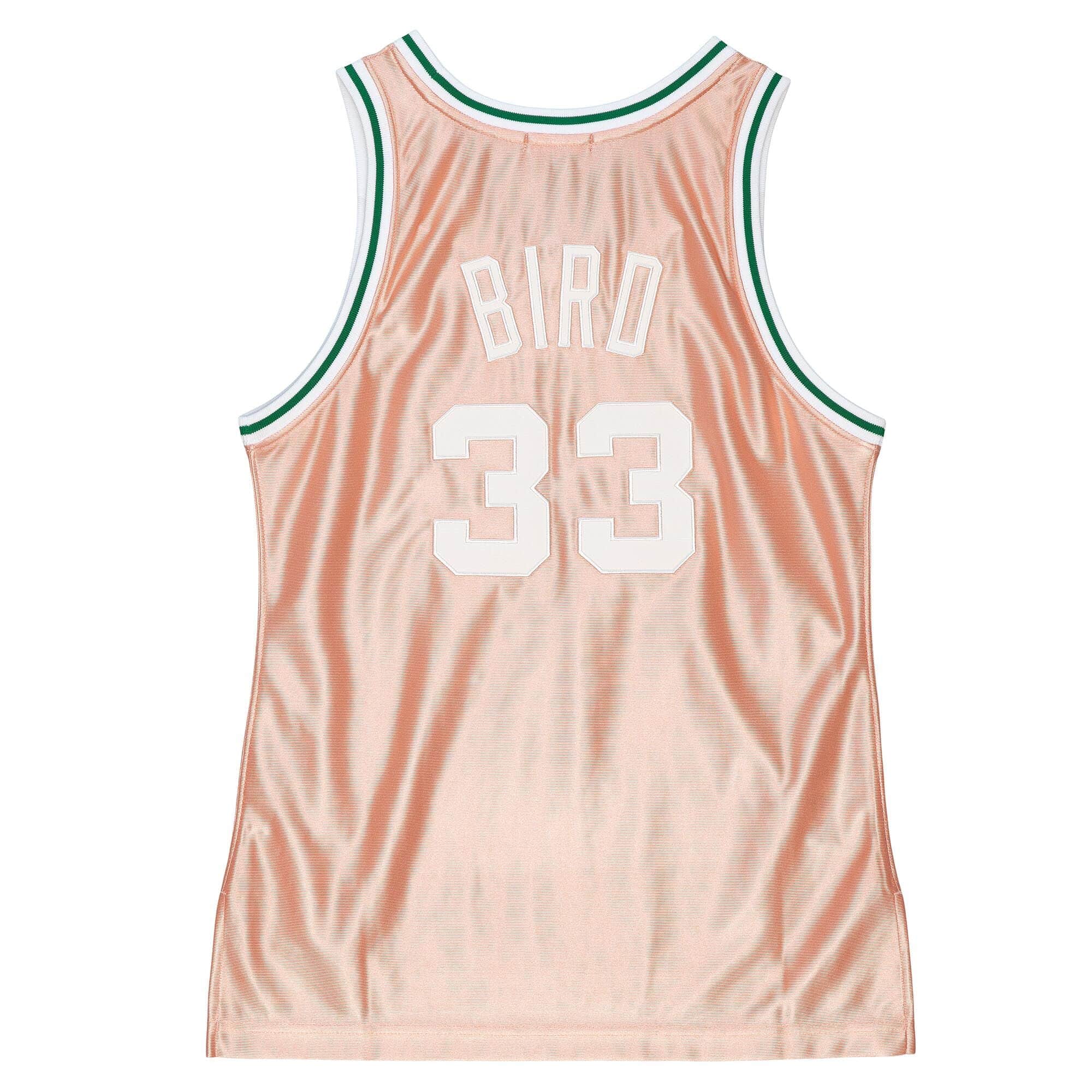 Womens 75th Anniversary Rose Gold Swingman Larry Bird Boston Celtics 1985-86 Jersey
