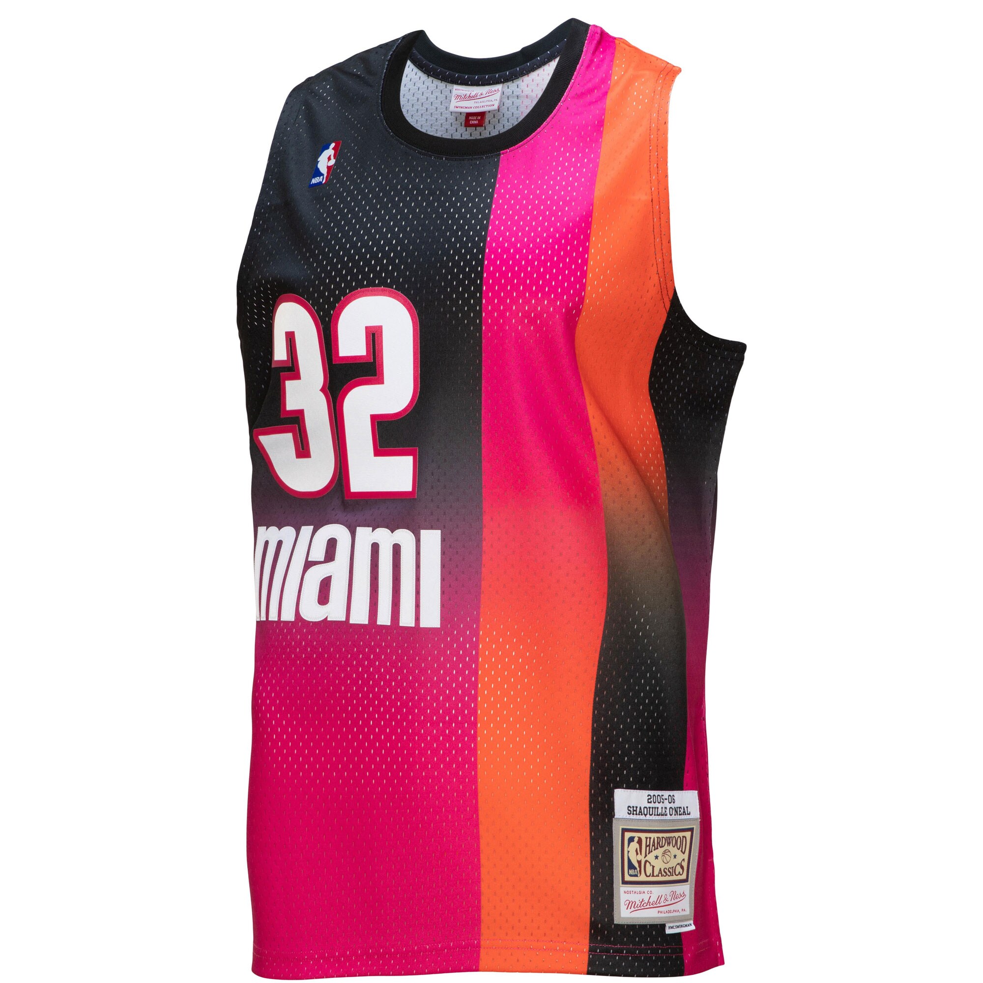 Shaquille O'Neal Miami Heat Mitchell & Ness 2005/06 Hardwood Classics Fadeaway Swingman Player Jersey - Pink/Black