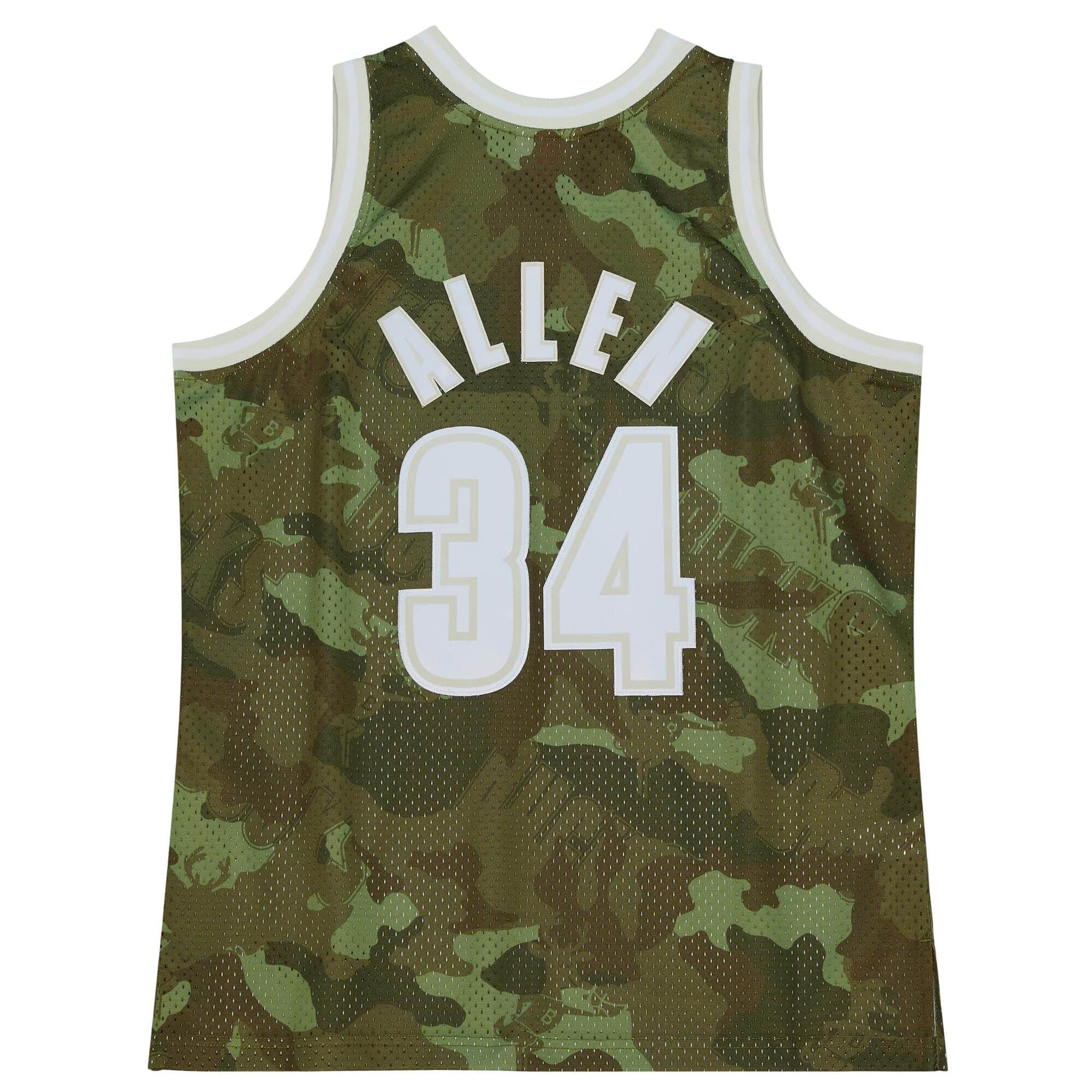 Ghost Green Camo Swingman Ray Allen Milwaukee Bucks 2000-01 Jersey