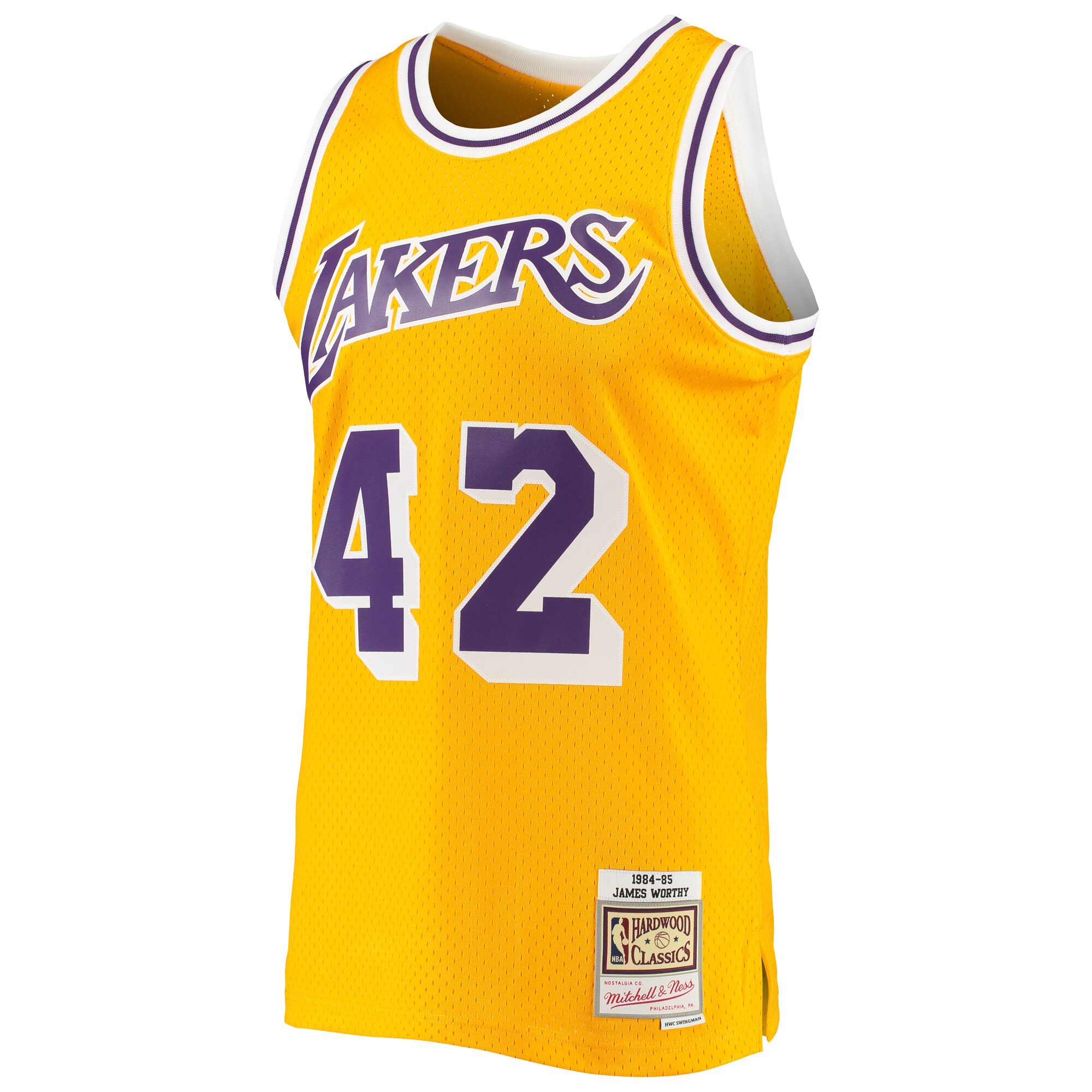 James Worthy Los Angeles Lakers Mitchell & Ness Hardwood Classics Swingman Jersey - Gold