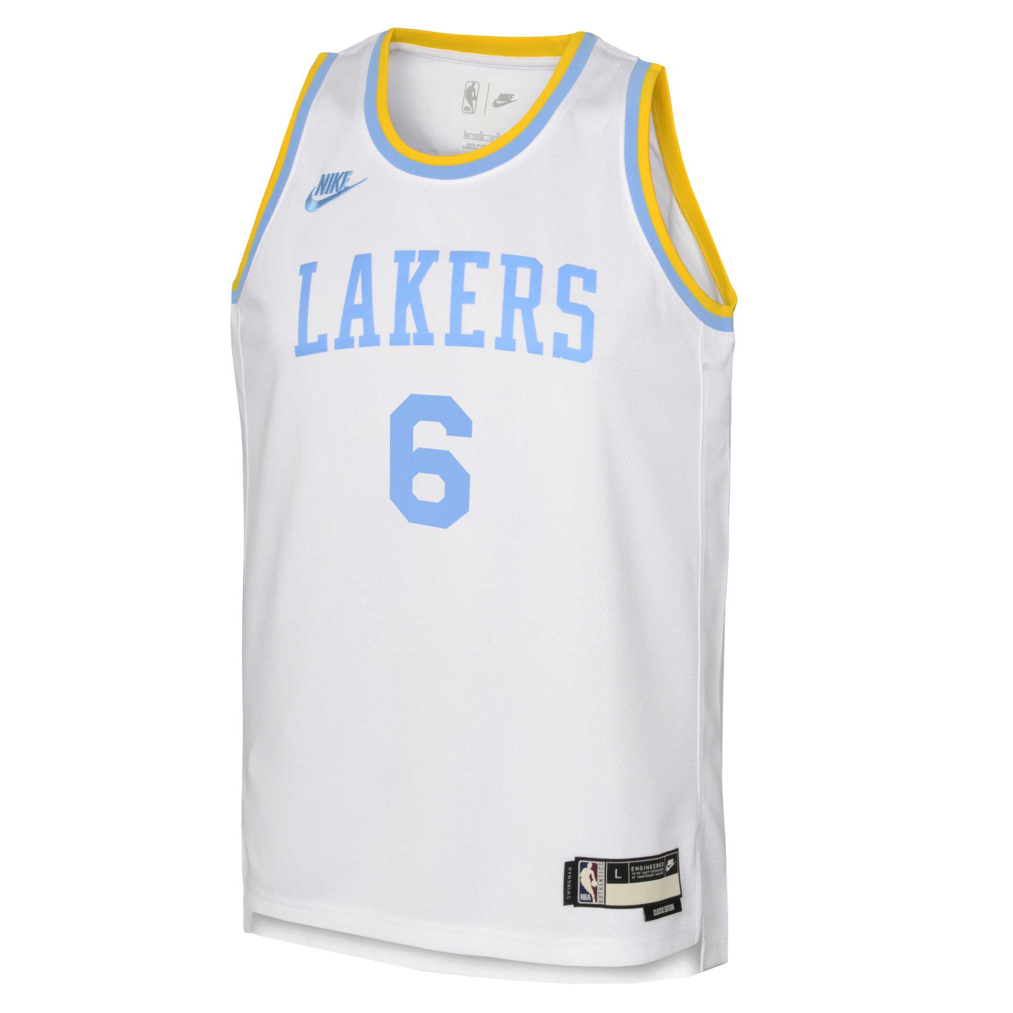 LeBron James Los Angeles Lakers Nike Youth 2022/23 Swingman Jersey White - Classic Edition