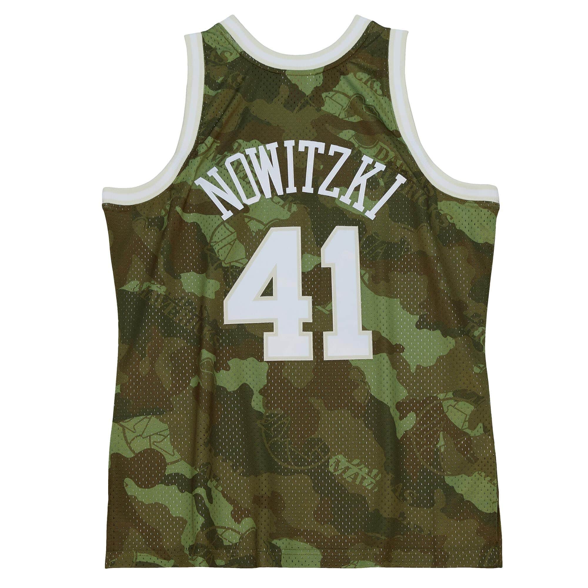 Ghost Green Camo Swingman Dirk Nowitzki Dallas Mavericks 1998-99 Jersey