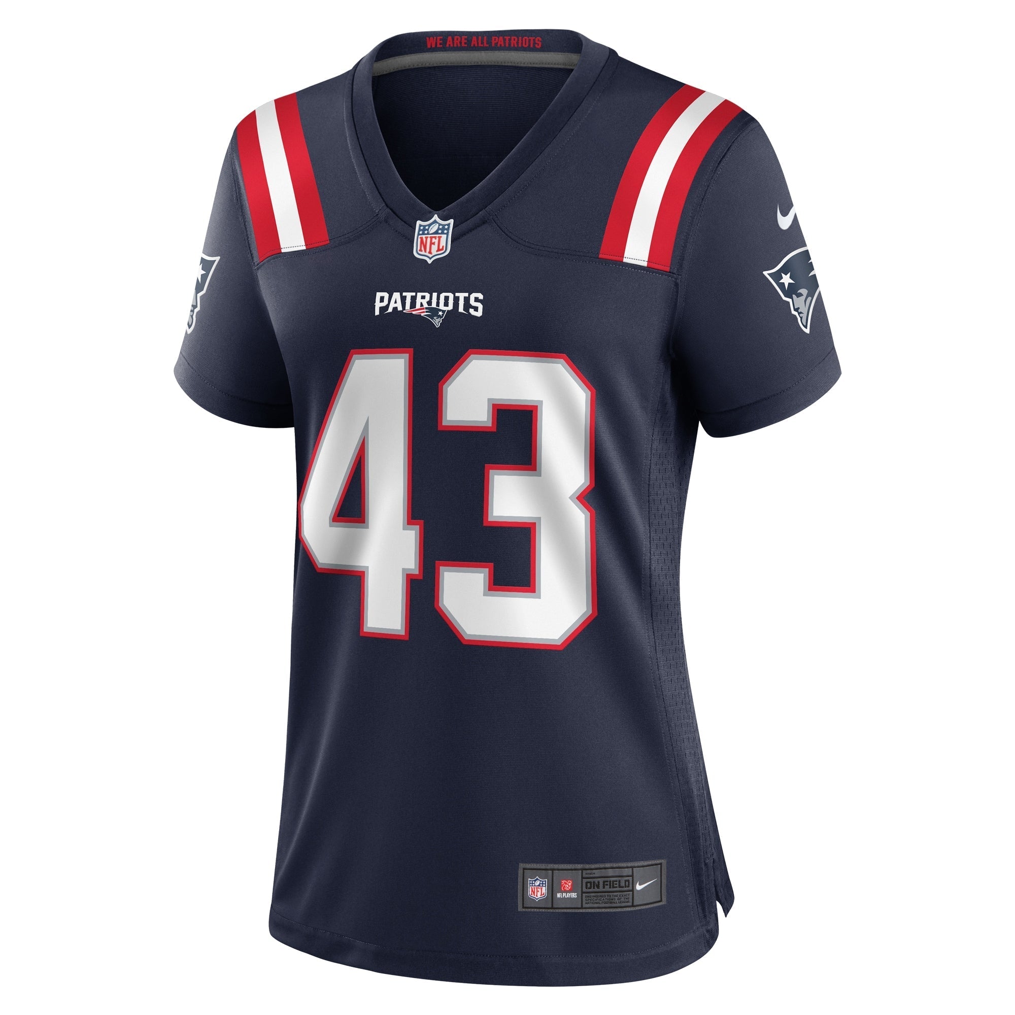 Women's Nike Calvin Munson Navy New England Patriots Home Game Player Jersey
