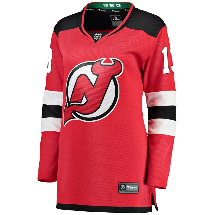 Women's Fanatics Branded Nico Hischier Red New Jersey Devils Breakaway Home Player Jersey