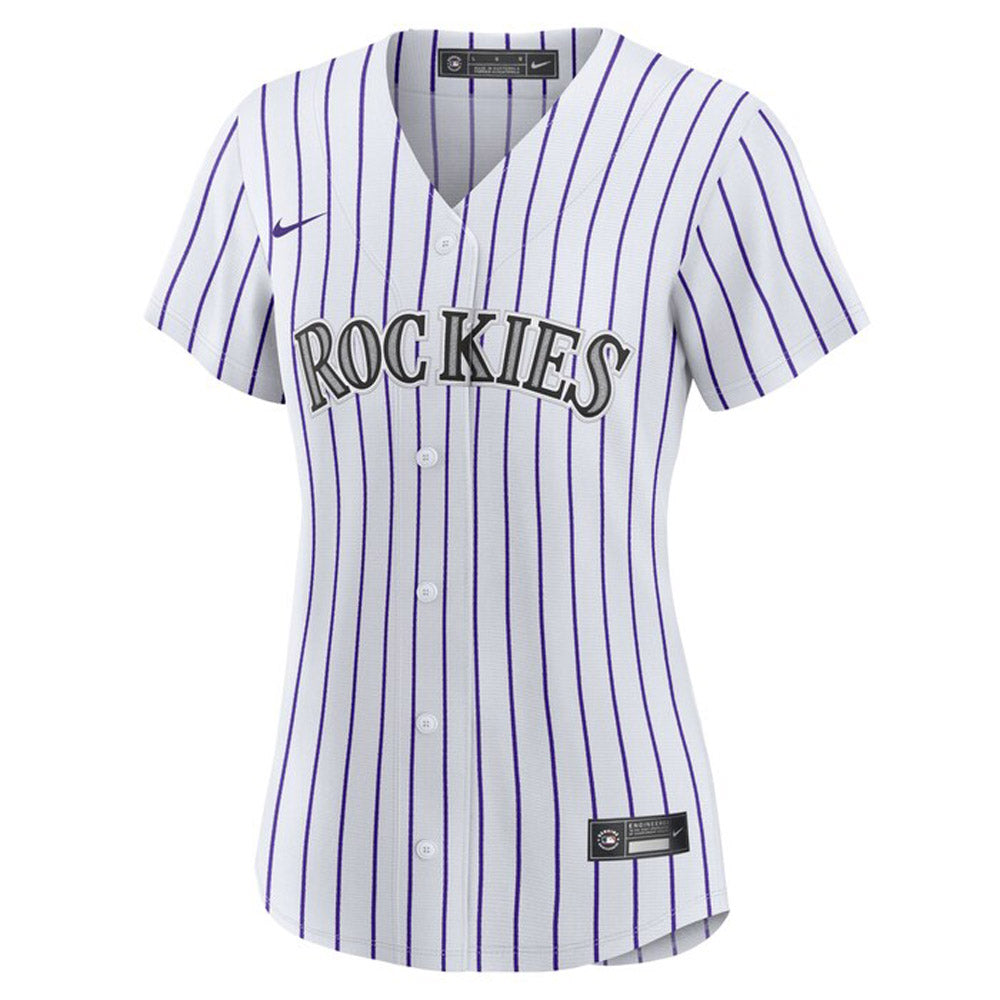 Women's Colorado Rockies Charlie Blackmon Cool Base Replica Home Jersey - White