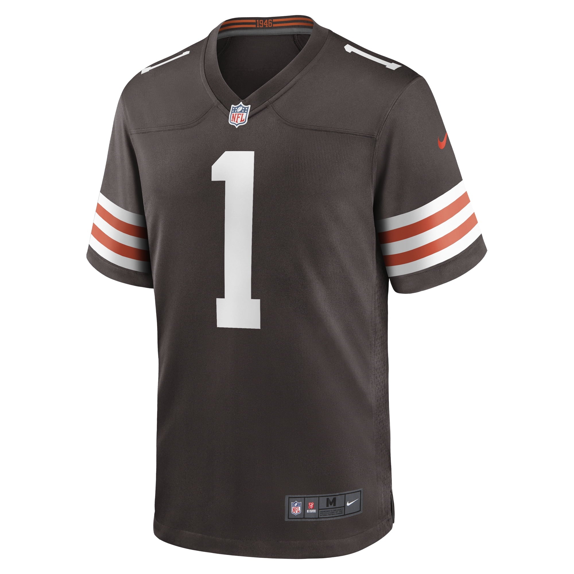 Men's Nike Number 1 Dad Brown Cleveland Browns Game Jersey