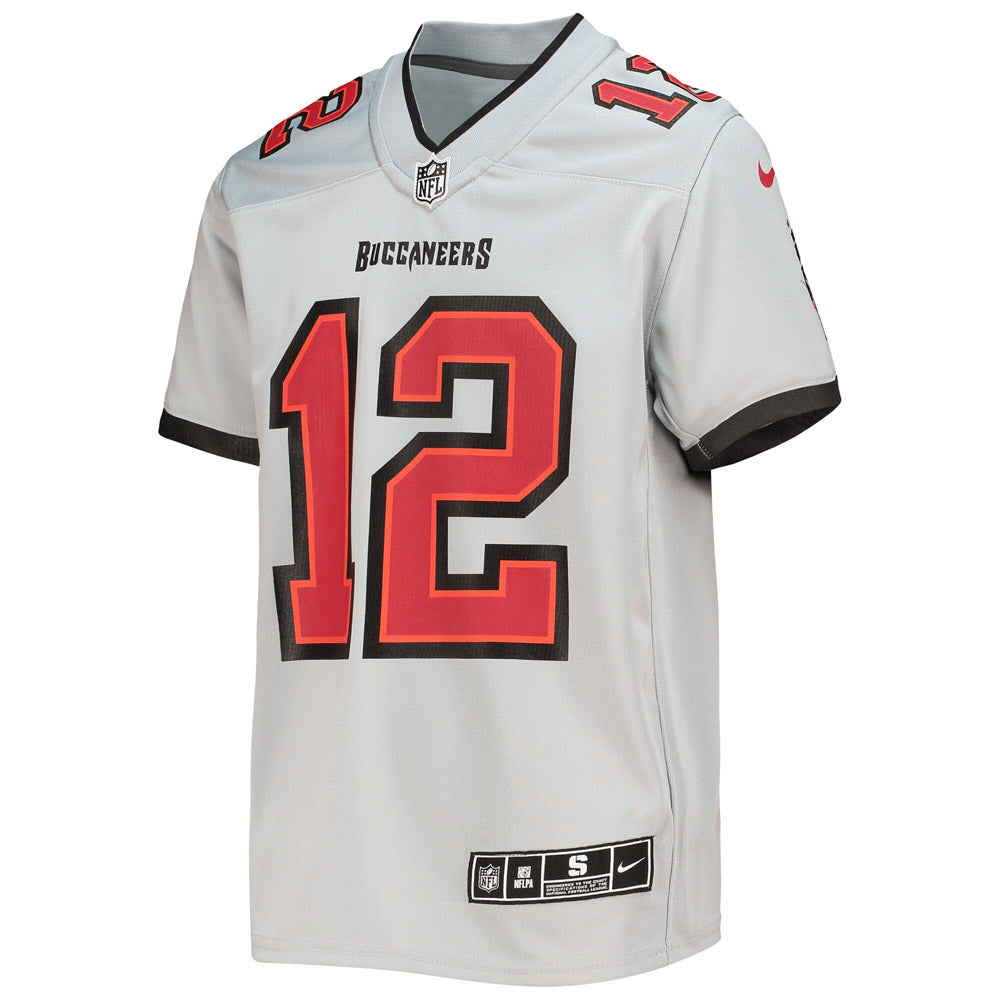 Youth Tampa Bay Buccaneers Tom Brady Inverted Team Game Jersey Gray