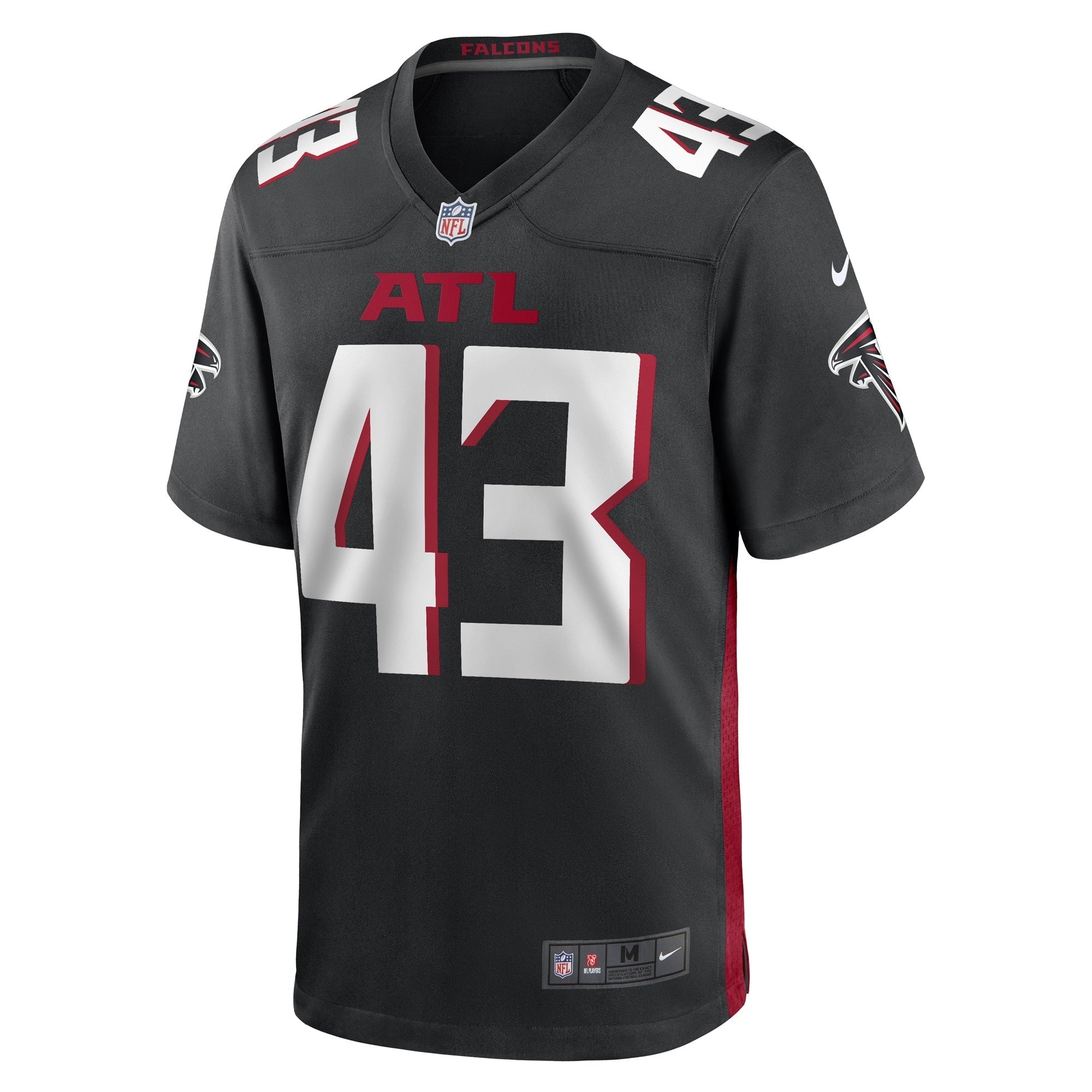 Men's Nike Black Matt Hankins Atlanta Falcons Game Player Jersey