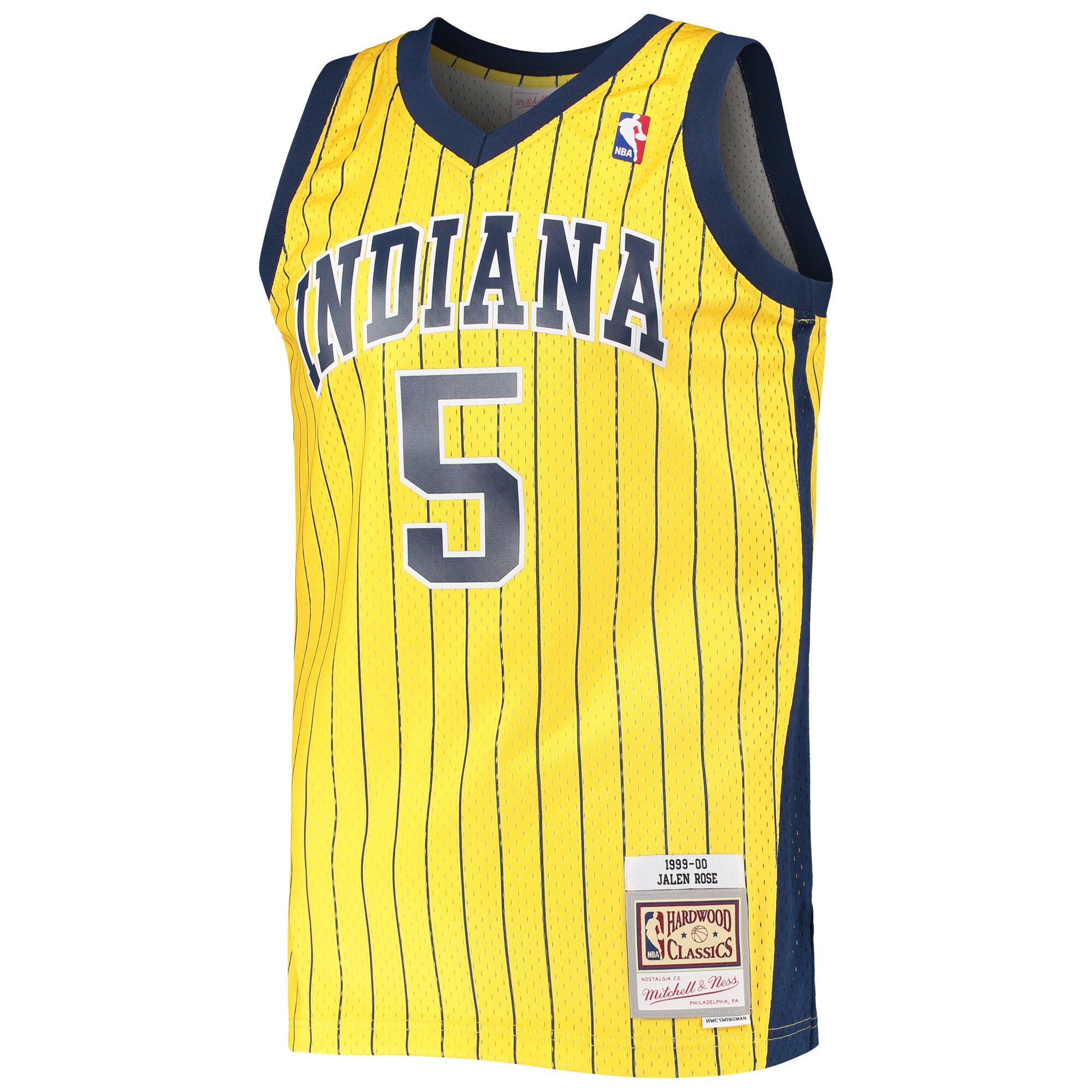Jalen Rose Indiana Pacers Mitchell & Ness Hardwood Classics Swingman Jersey - Gold