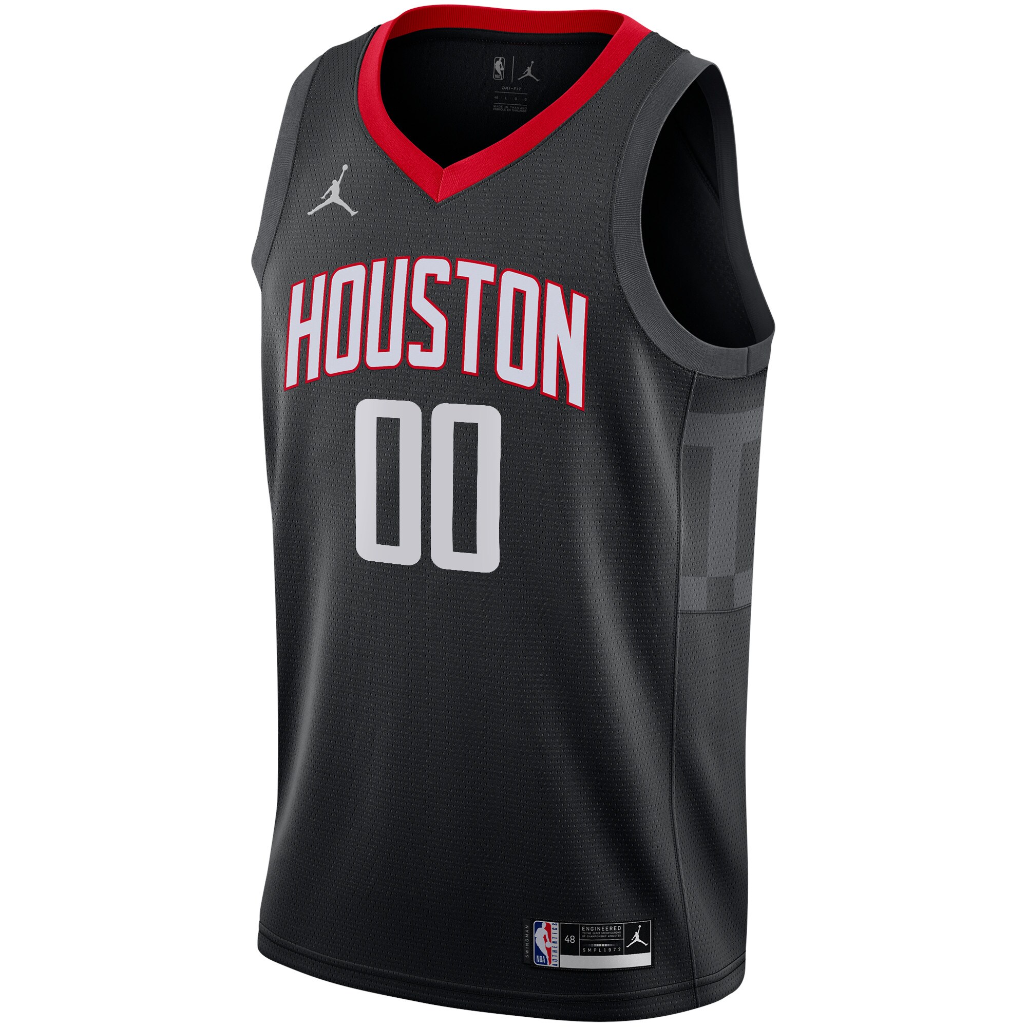 Houston Rockets Jordans Brand Swingman Custom Jersey - Statement Edition - Black