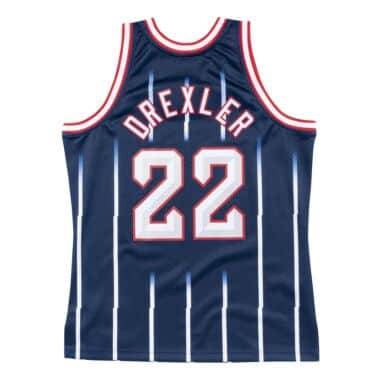 Men's Houston Rockets Clyde Drexler Mitchell & Ness Navy 1996-97 Hardwood Classics Swingman Jersey