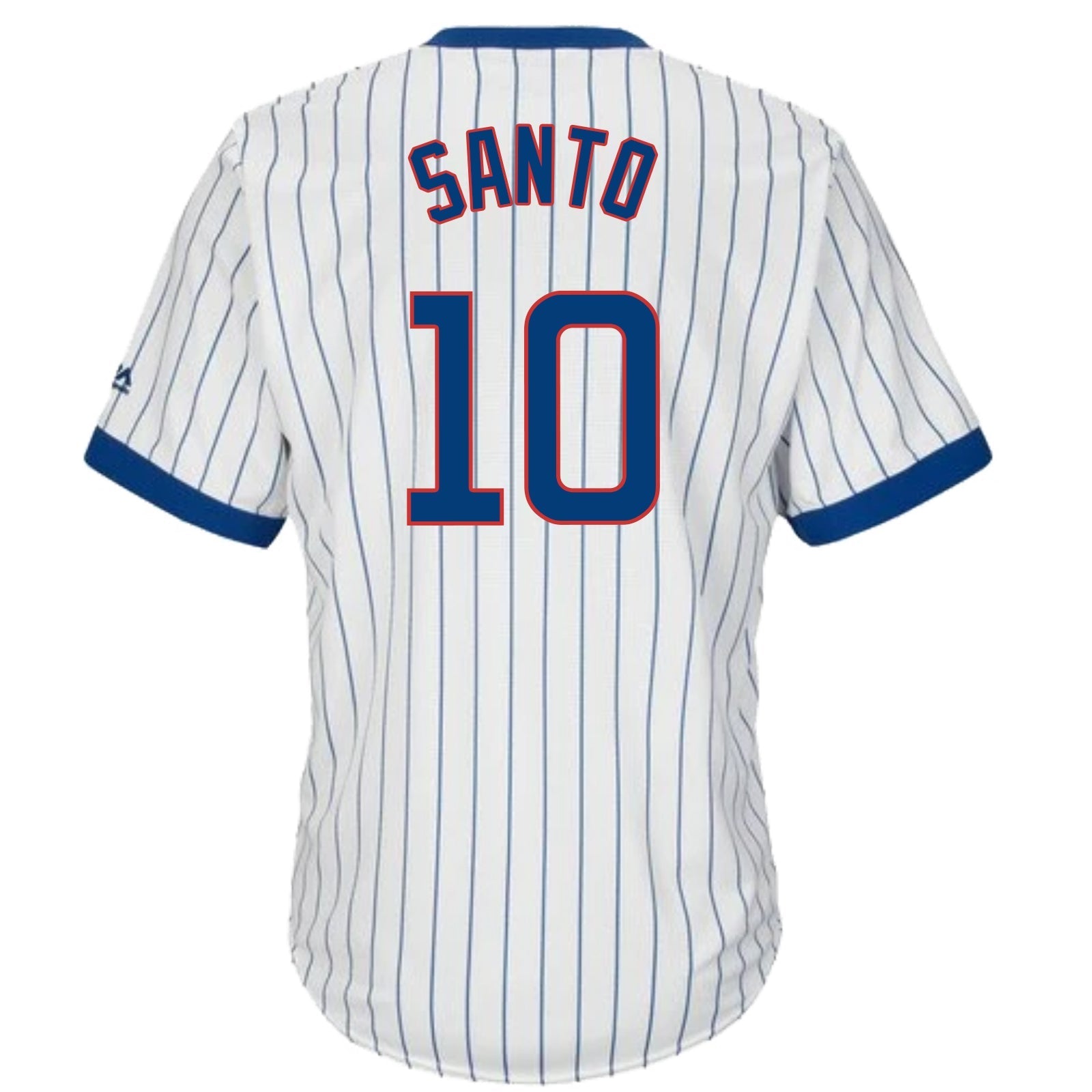 Ron Santo Chicago Cubs Cooperstown White Pinstripe V-Neck Home Men's Jersey