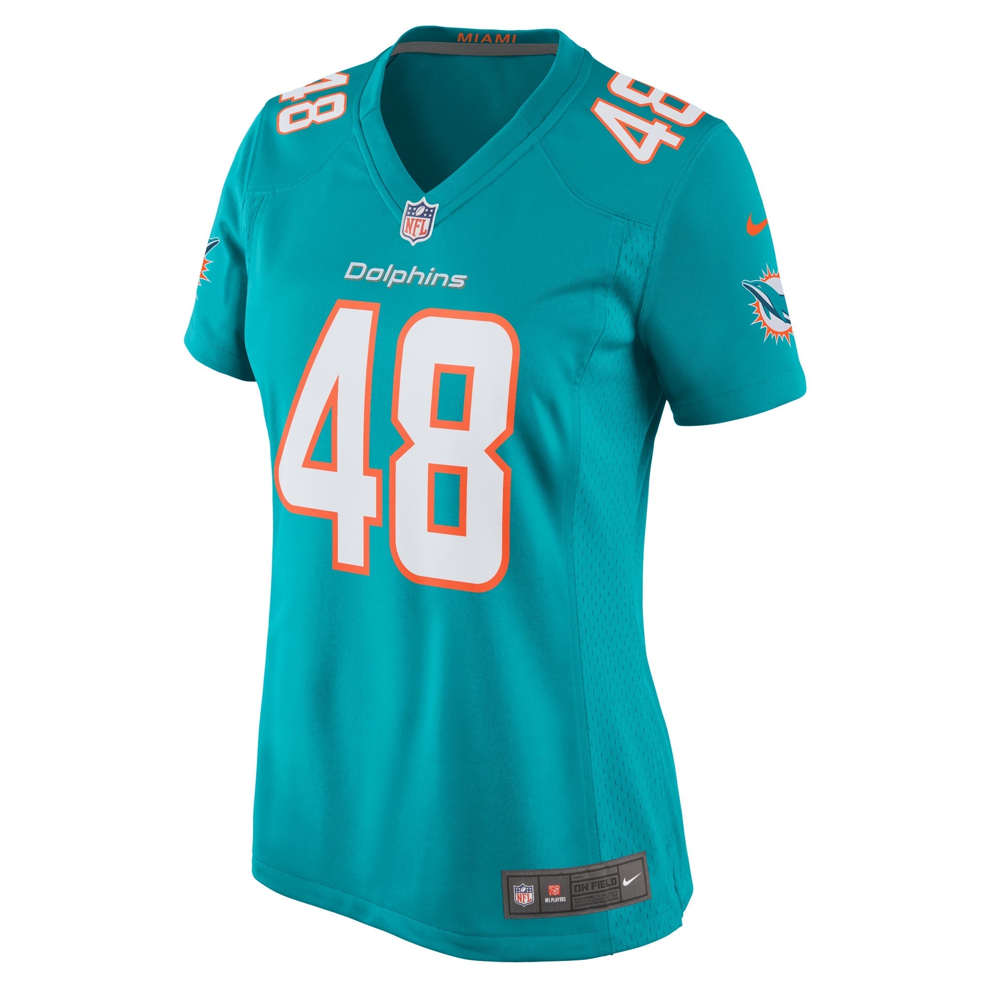 Women's Nike Jake Bargas Aqua Miami Dolphins Home Game Player Jersey