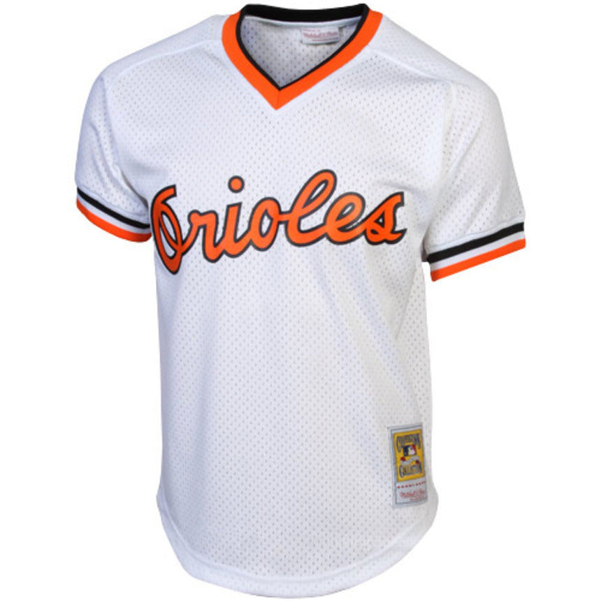 Men's Baltimore Orioles Cal Ripken Jr. Mitchell & Ness White 1985 Authentic Cooperstown Collection Batting Practice Jersey