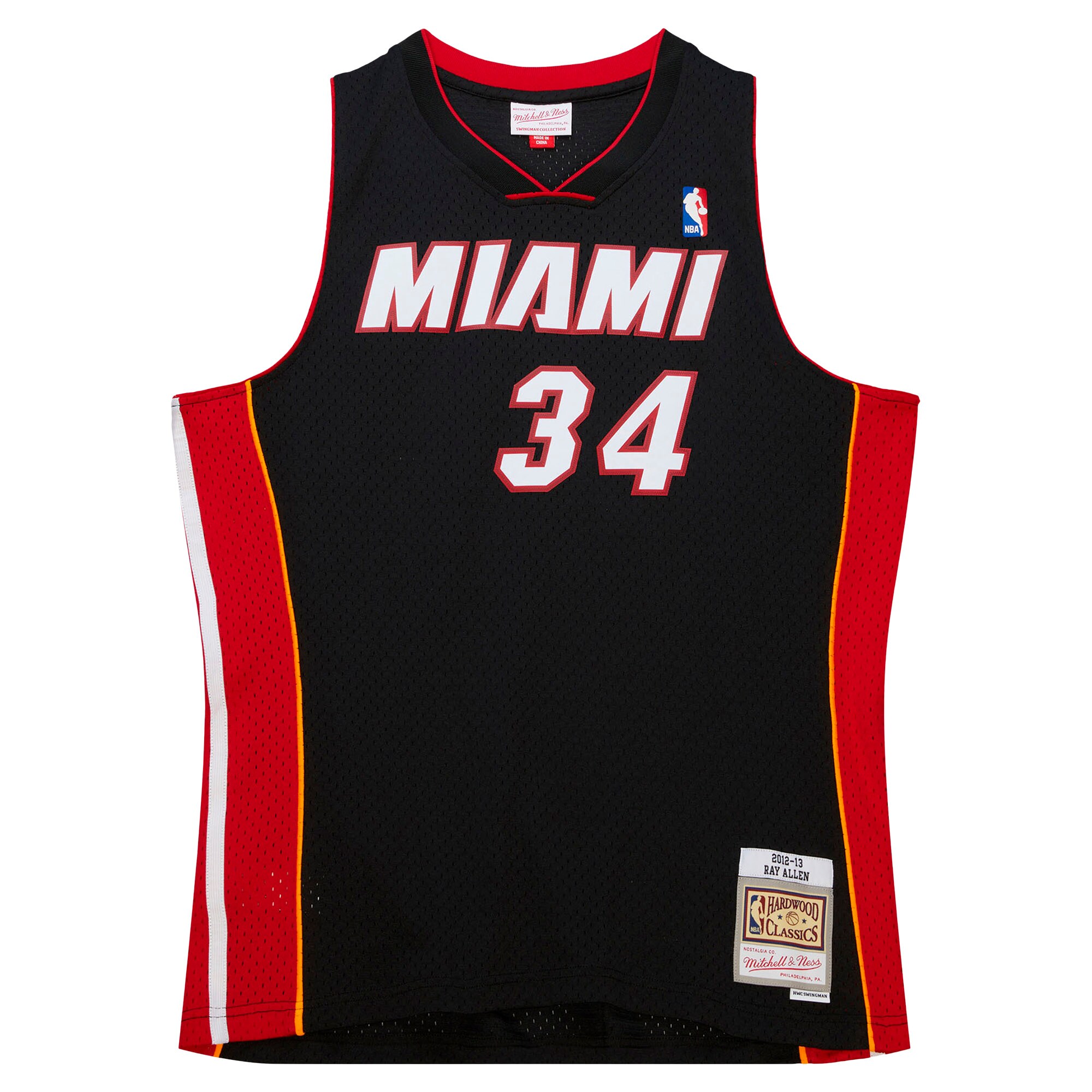 Ray Allen Miami Heat Mitchell & Ness Hardwood Classics Swingman Jersey - Black