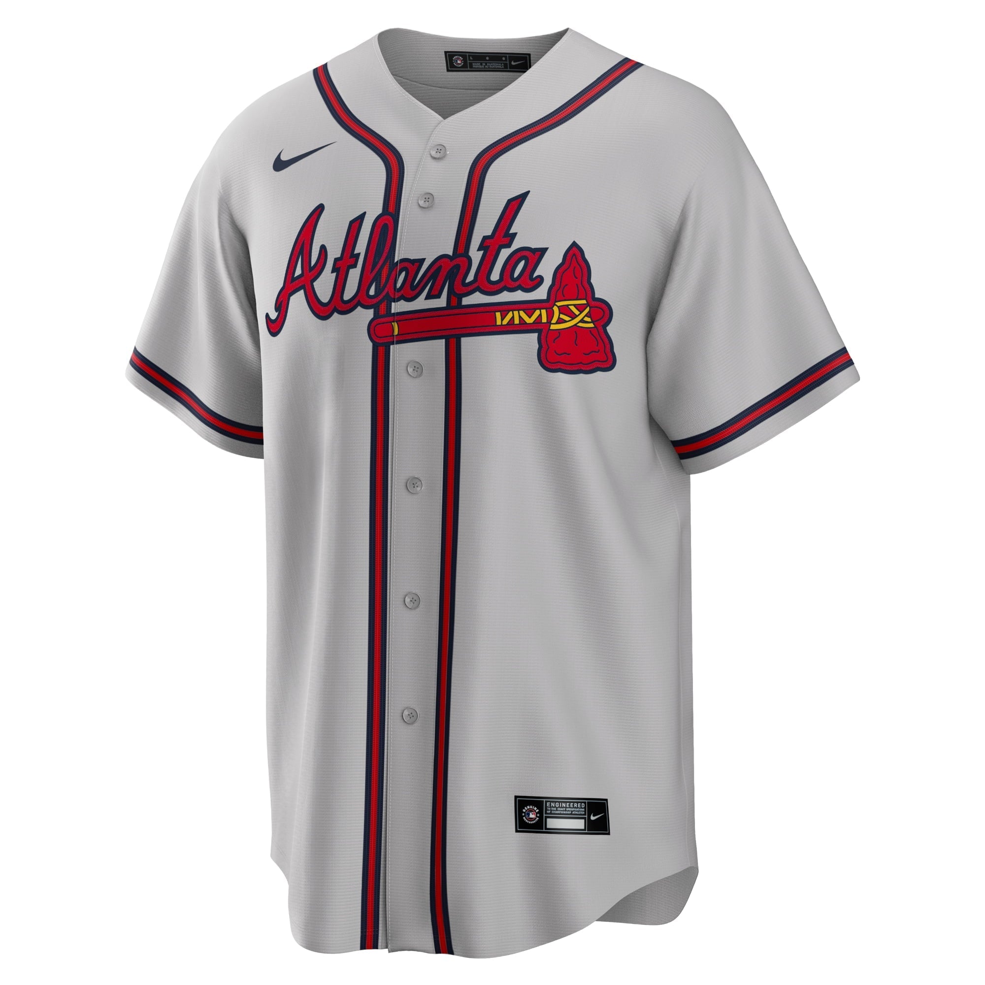 Men's Nike Ronald Acuna Jr. Gray Atlanta Braves Road Replica Player Name Jersey