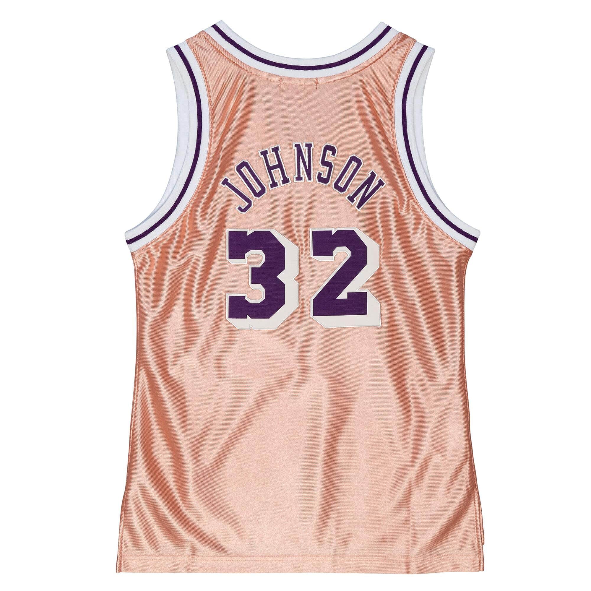 Womens 75th Anniversary Rose Gold Swingman Magic Johnson Los Angeles Lakers 1984-85 Jersey