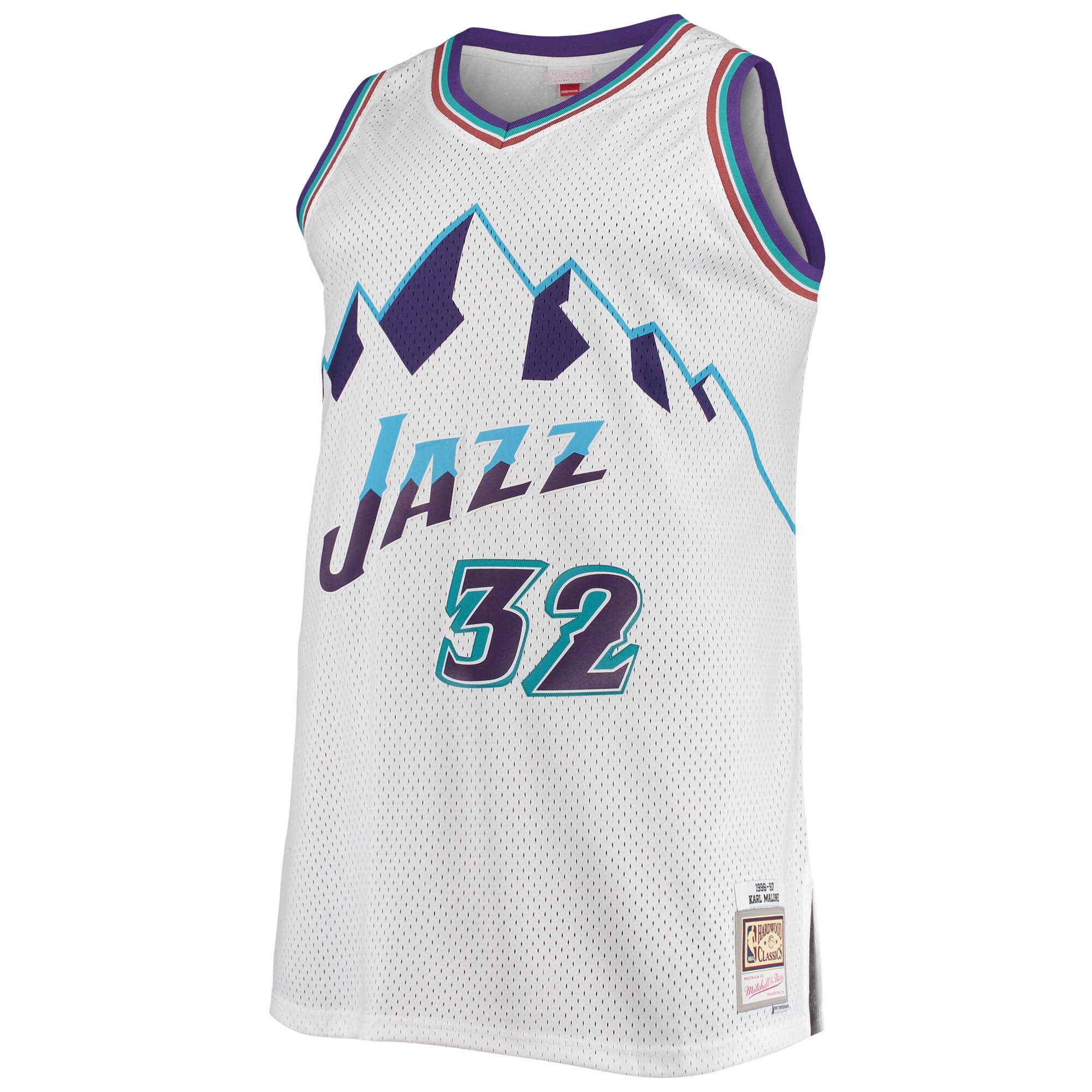 Karl Malone Utah Jazz Mitchell & Ness Big & Tall Hardwood Classics Jersey - White