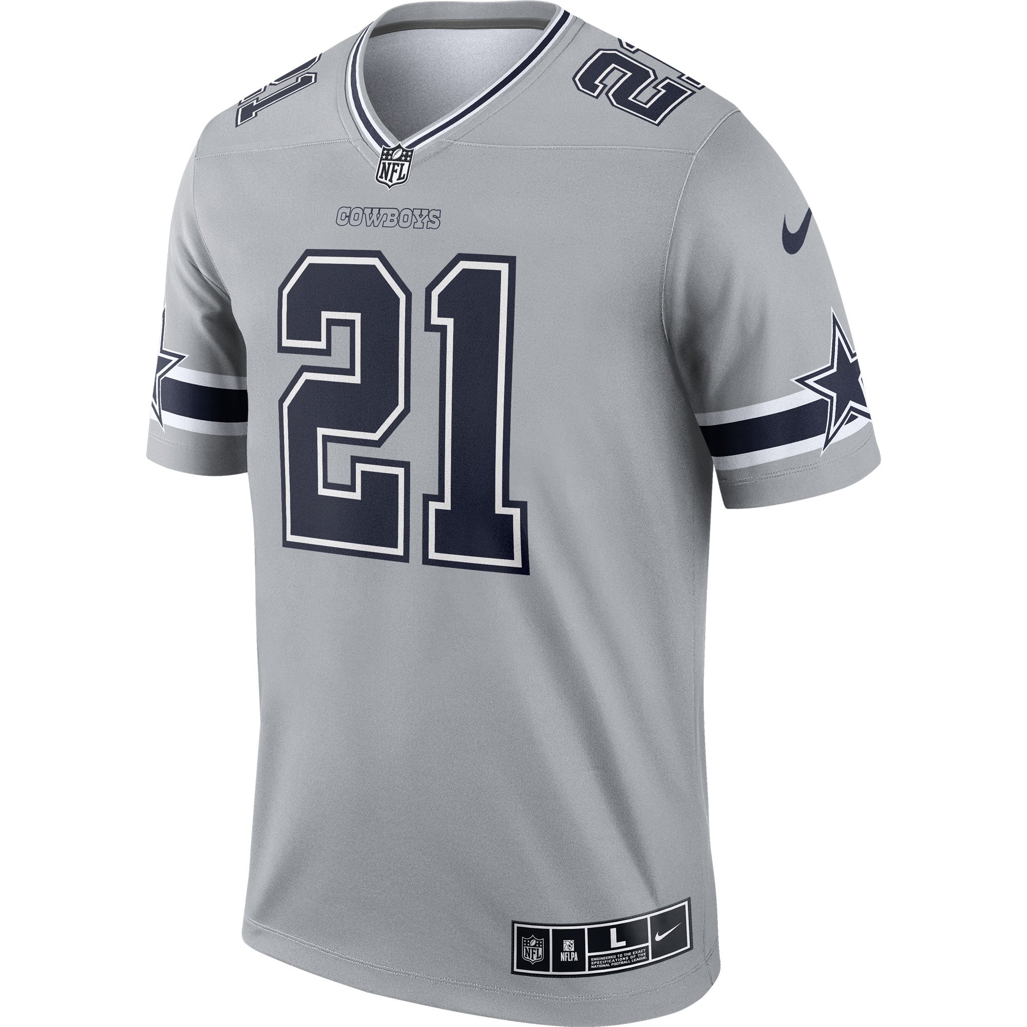 Men's Nike Ezekiel Elliott Silver Dallas Cowboys Inverted Legend Jersey