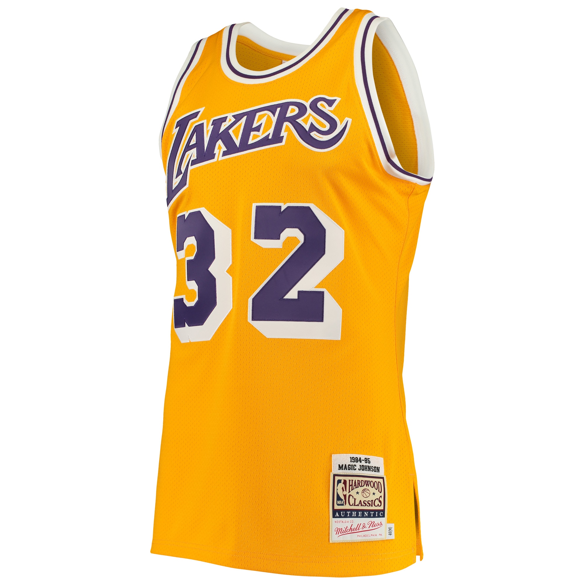 Magic Johnson Los Angeles Lakers Mitchell & Ness 1984/85 Hardwood Classics Authentic Jersey - Gold