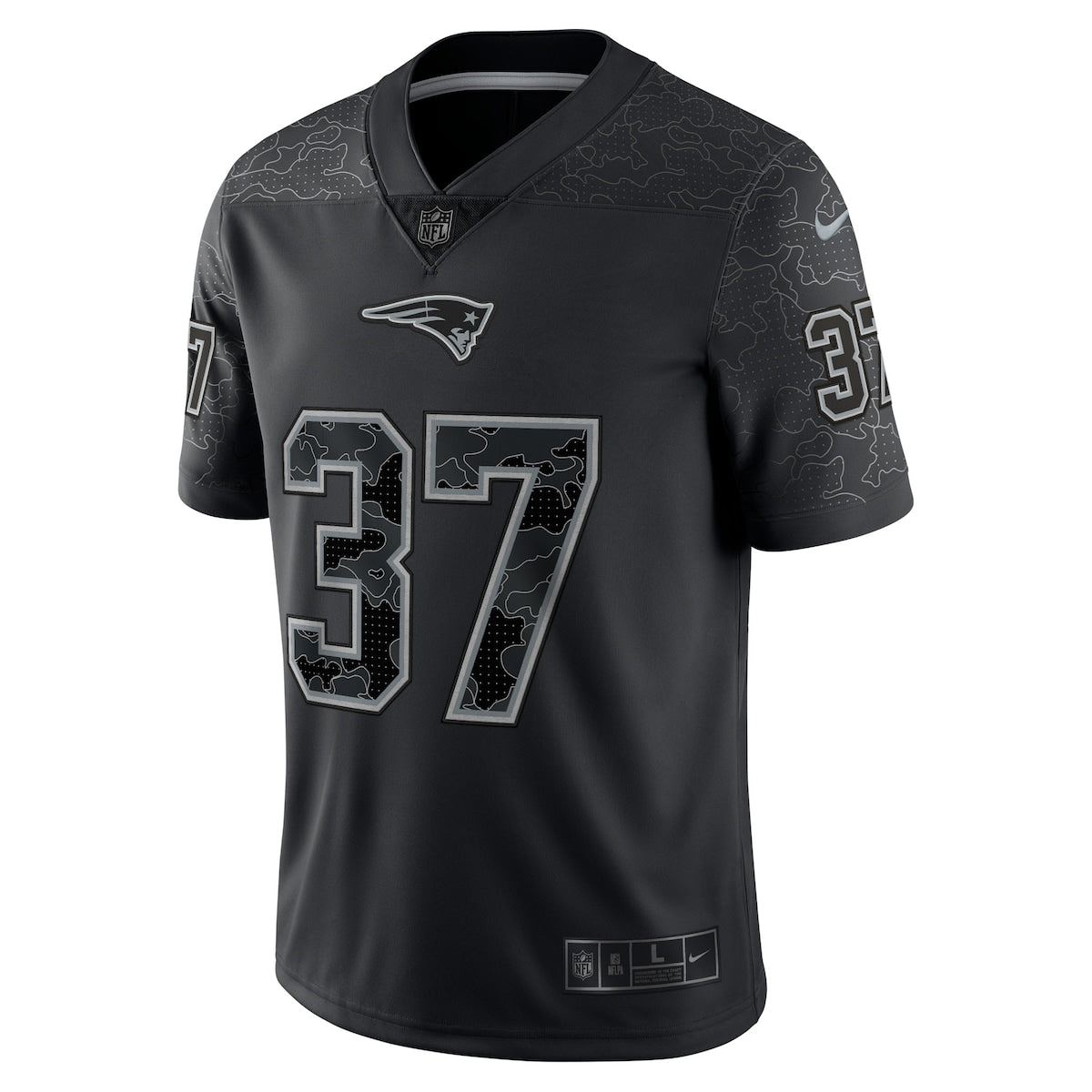Men's Damien Harris Nike Patriots RFLCTV Limited Jersey - Black