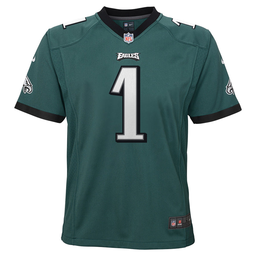 Youth Jalen Hurts Philadelphia Eagles Green Game Jersey