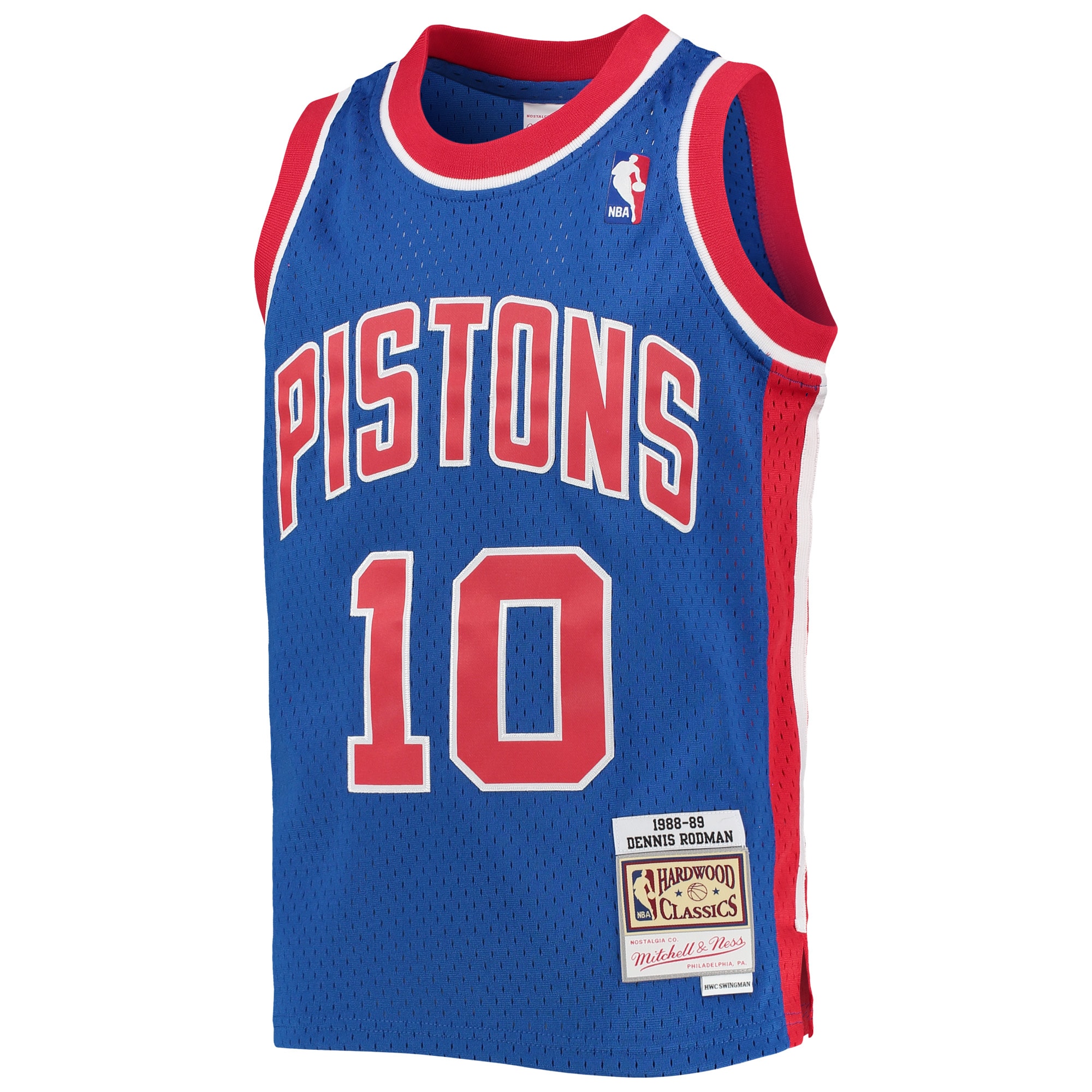 Dennis Rodman Detroit Pistons Mitchell & Ness Youth 1988/89 Hardwood Classics Swingman Jersey - Blue