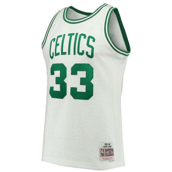 Men's Larry Bird Boston Celtics 1985-86 White Swingman Replica Jersey By Mitchell & Ness
