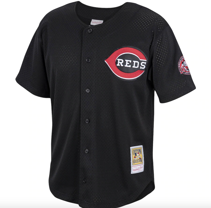 Men's Cincinnati Reds Ken Griffey Jr. Mitchell & Ness Black Cooperstown Collection Batting Practice Jersey