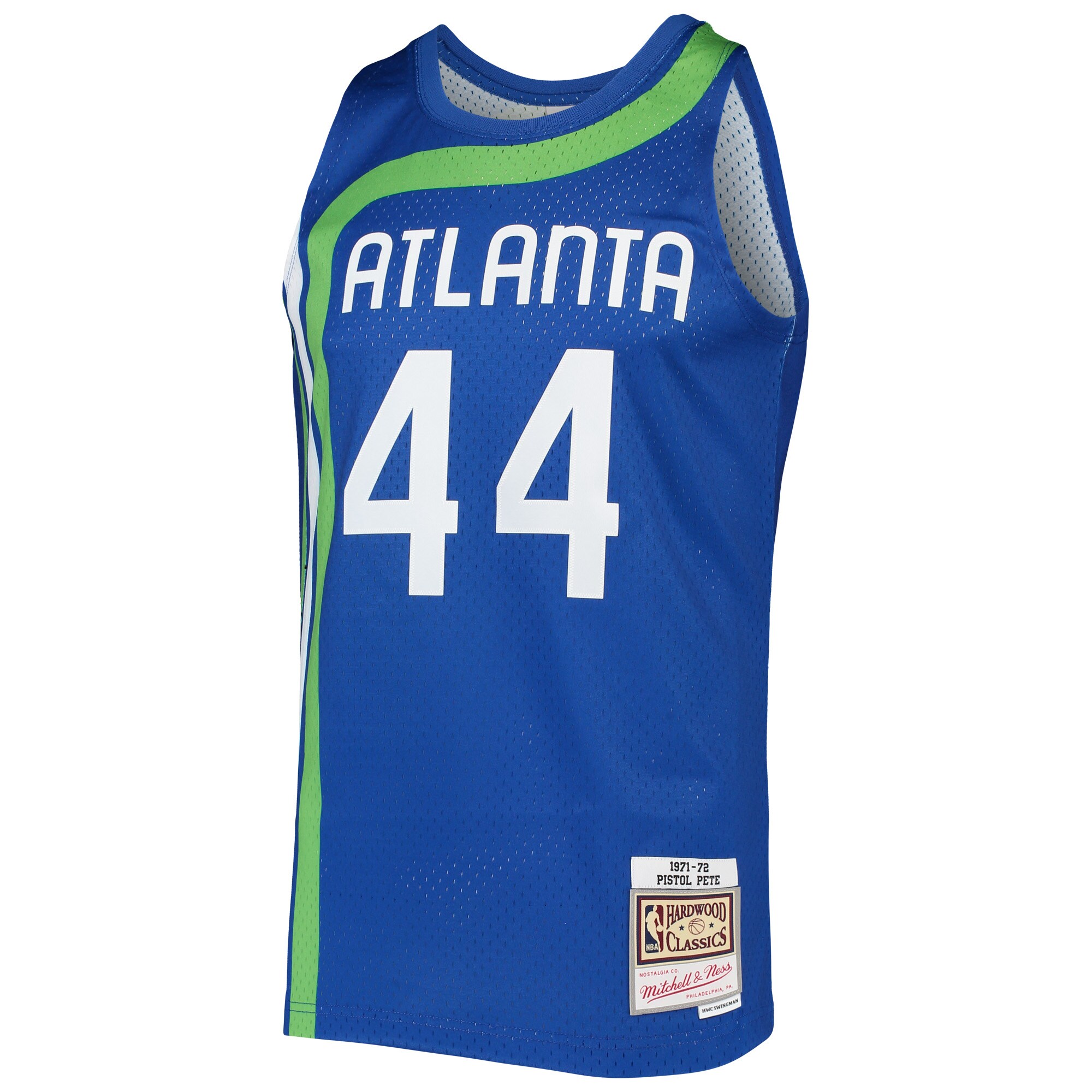 Pete Maravich Atlanta Hawks Mitchell & Ness Hardwood Classics Swingman Jersey - Blue