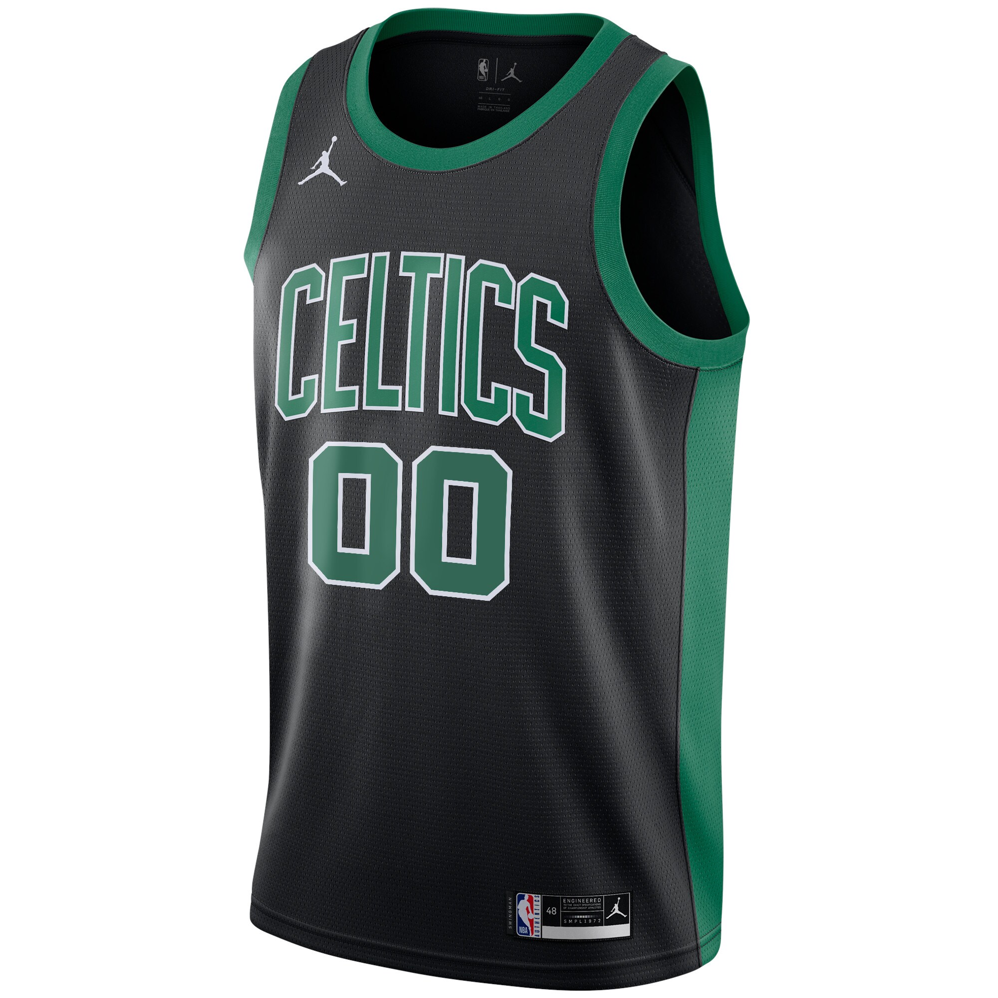 Boston Celtics Jordans Brand Swingman Custom Jersey - Statement Edition - Black