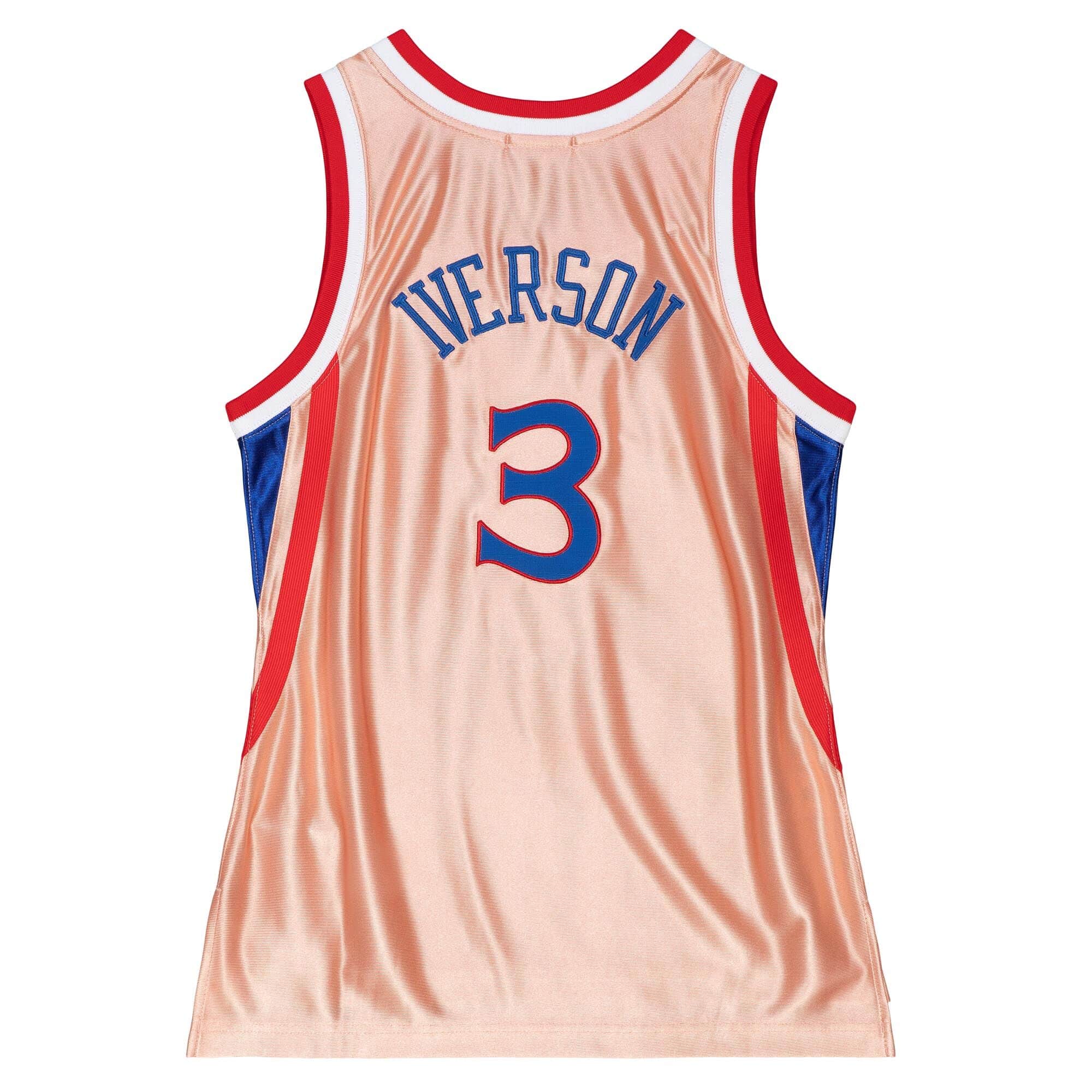 Womens 75th Anniversary Rose Gold Swingman Allen Iverson Philadelphia 76ers 1996-97 Jersey