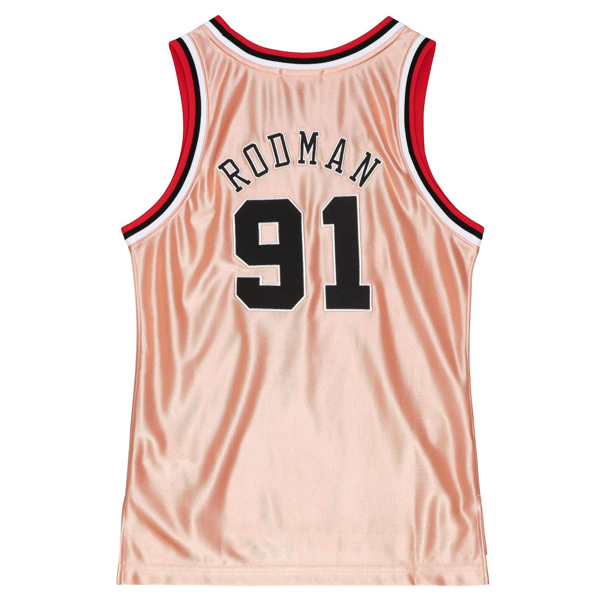 Womens 75th Anniversary Rose Gold Swingman Dennis Rodman Chicago Bulls 1997-98 Jersey
